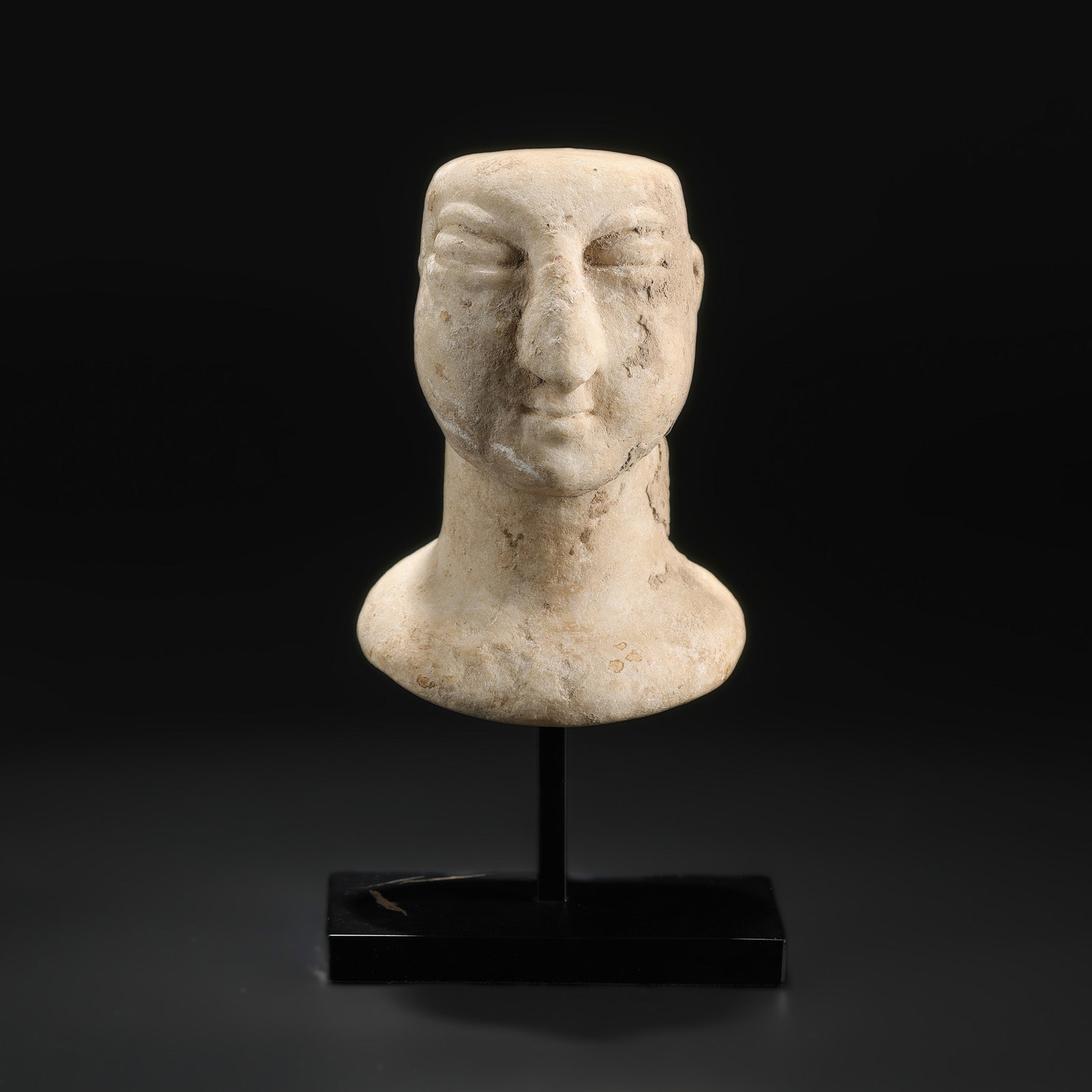 Ancient Near Eastern Bactrian Marble Bust Idol Figure Head Sculpture (1 of 5)