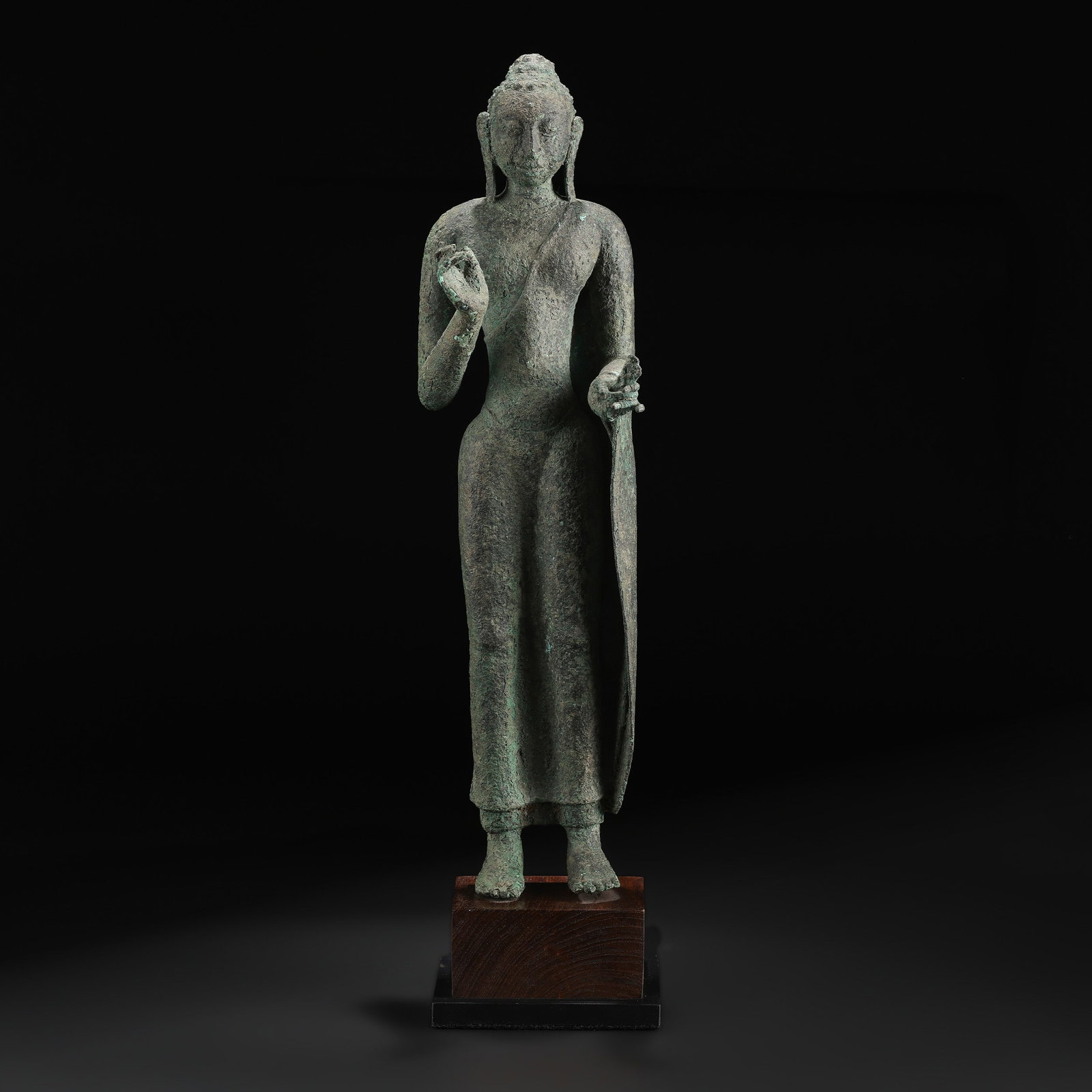 Antique South East Asian Bronze Buddha Statue in Abhaya Mudra 9th Century (1 of 5)