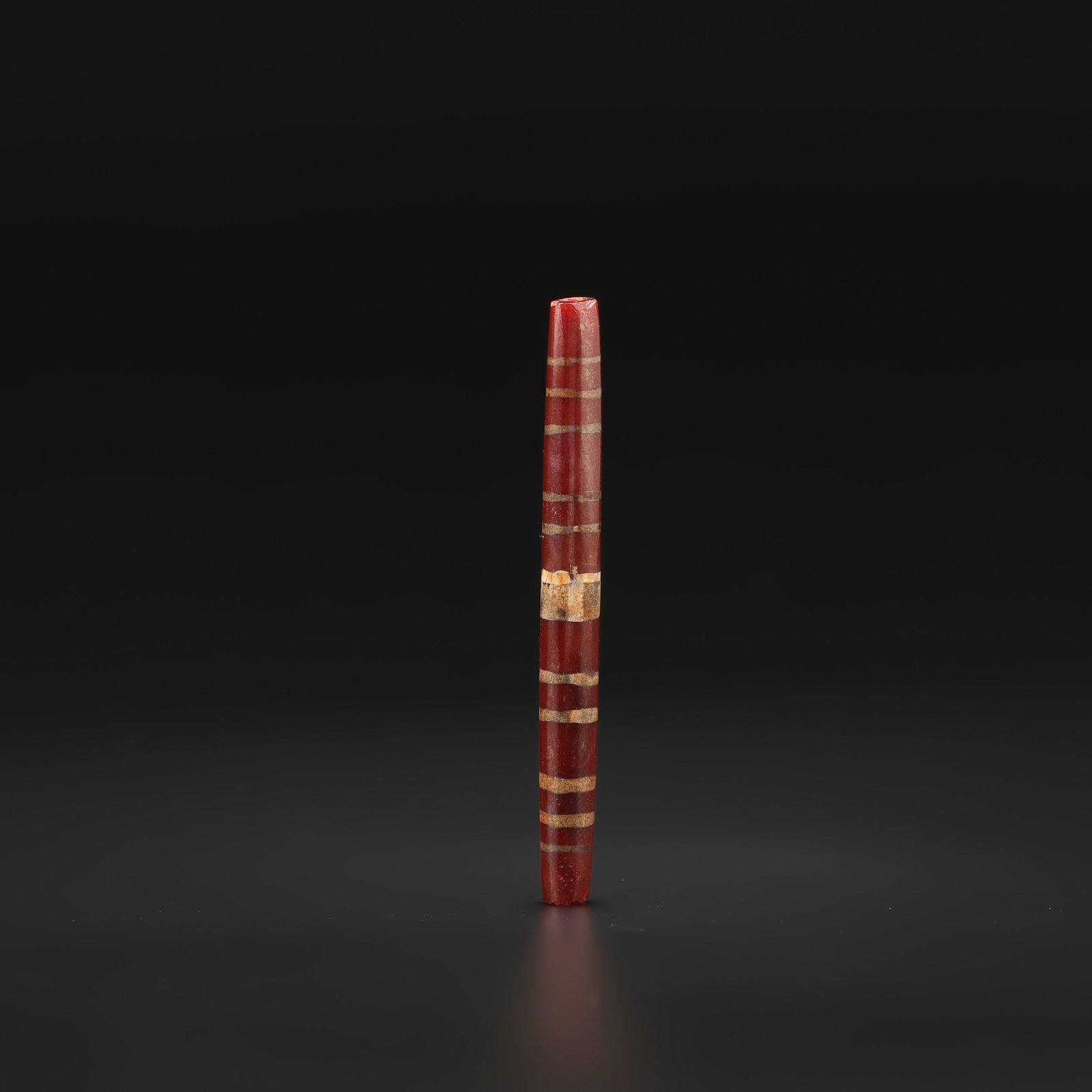 Himalayan Carnelian Etched Stripes Unique Design: Himalayan Carnelian Etched Stripes Unique Design featuring quality craftsmanship and collectible appeal. Suitable for display or collection. Size Detail: 0.7 x 6cm Weight: 4gram