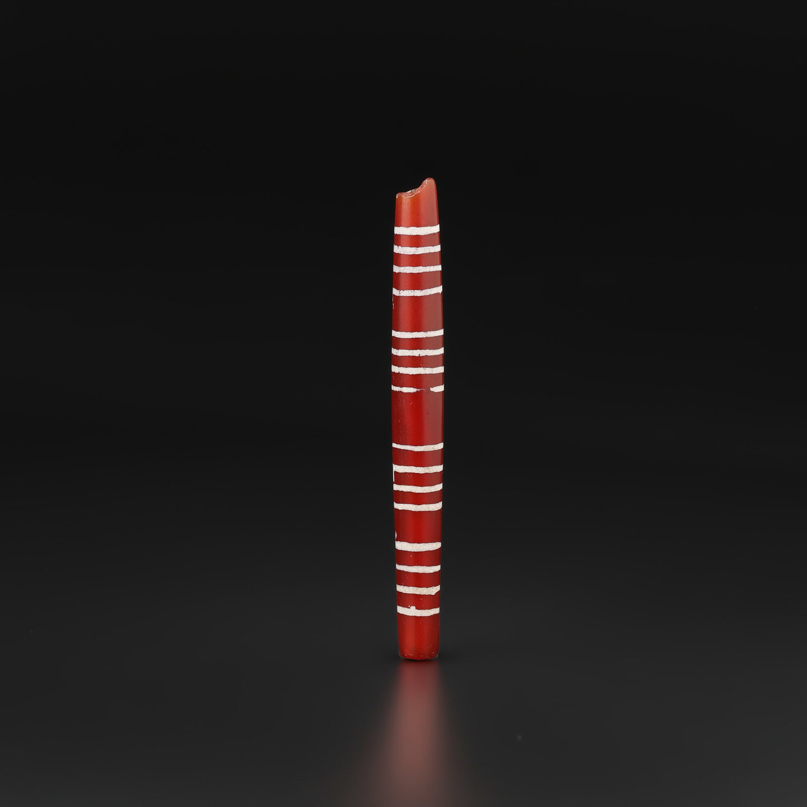 Himalayan Antique Carnelian Stone Etched Stripes Unique Design Bead (1 of 4)