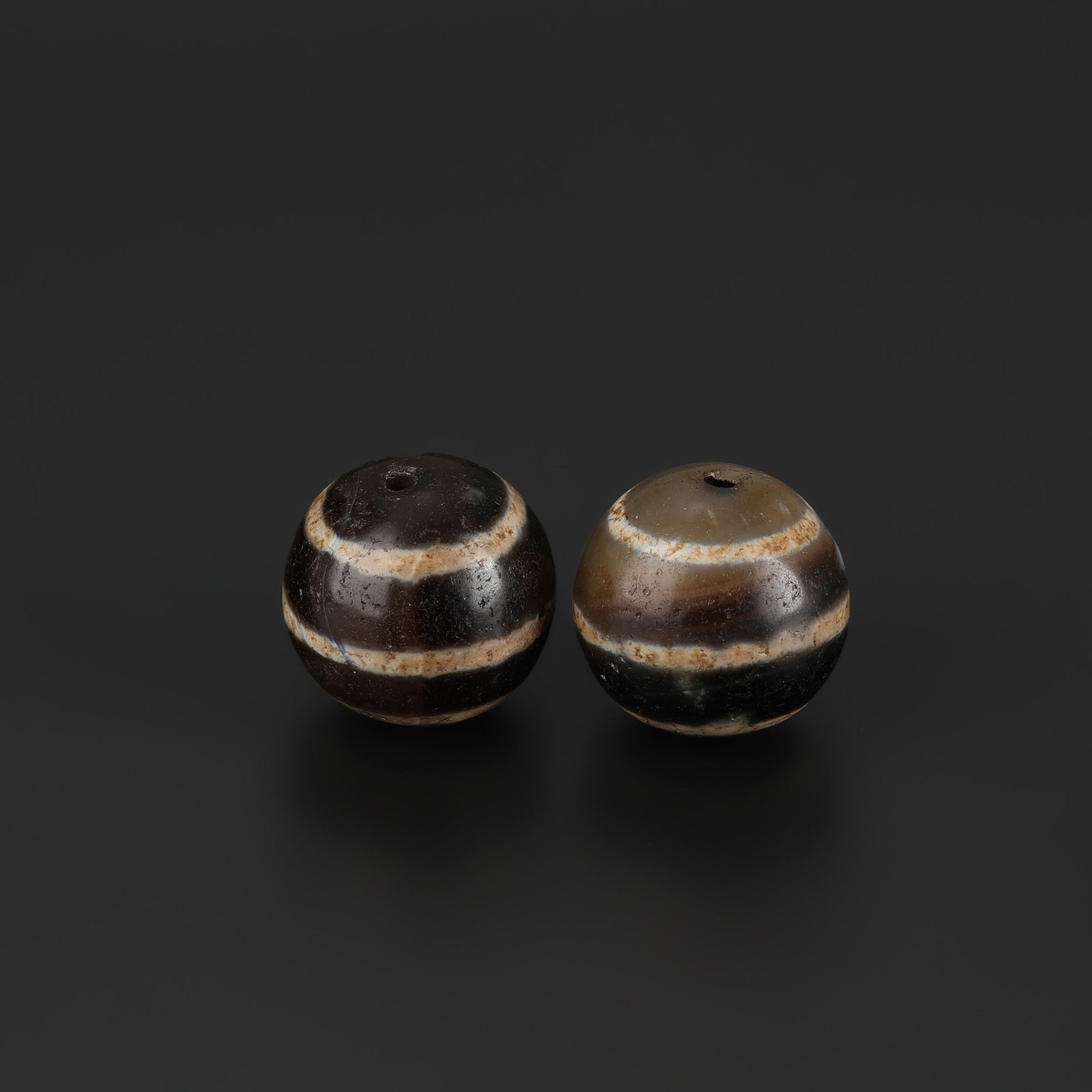 Burmese Black Agate Ghost Eyes Beads (1 of 4)