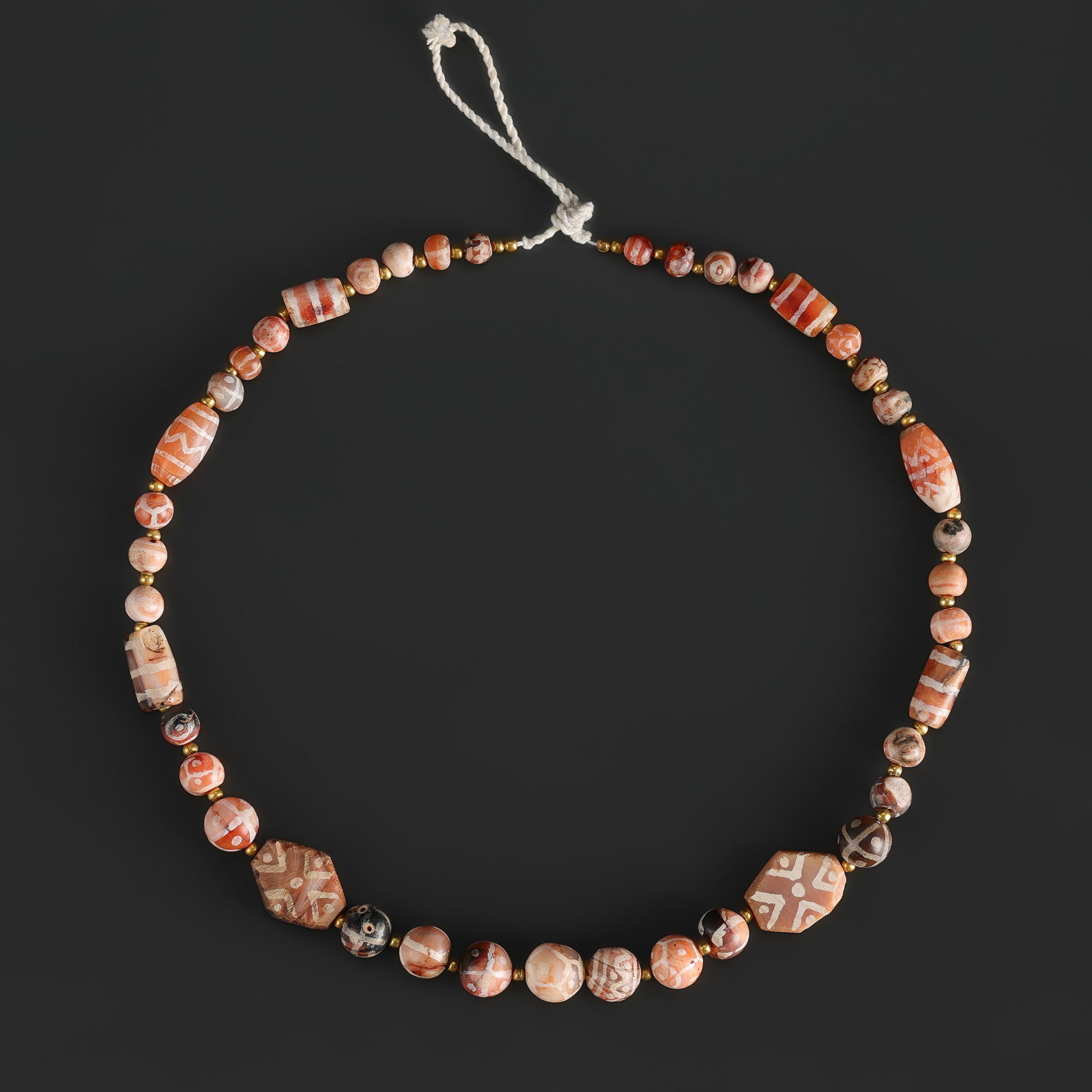 Antique Sino Tibetan Unique Decorated Painted Agate Beads Necklace: Antique Sino Tibetan Unique Decorated Painted Agate Beads Necklace featuring quality craftsmanship and collectible appeal. Suitable for display or collection. Length: 20in Total Weight: 55gram