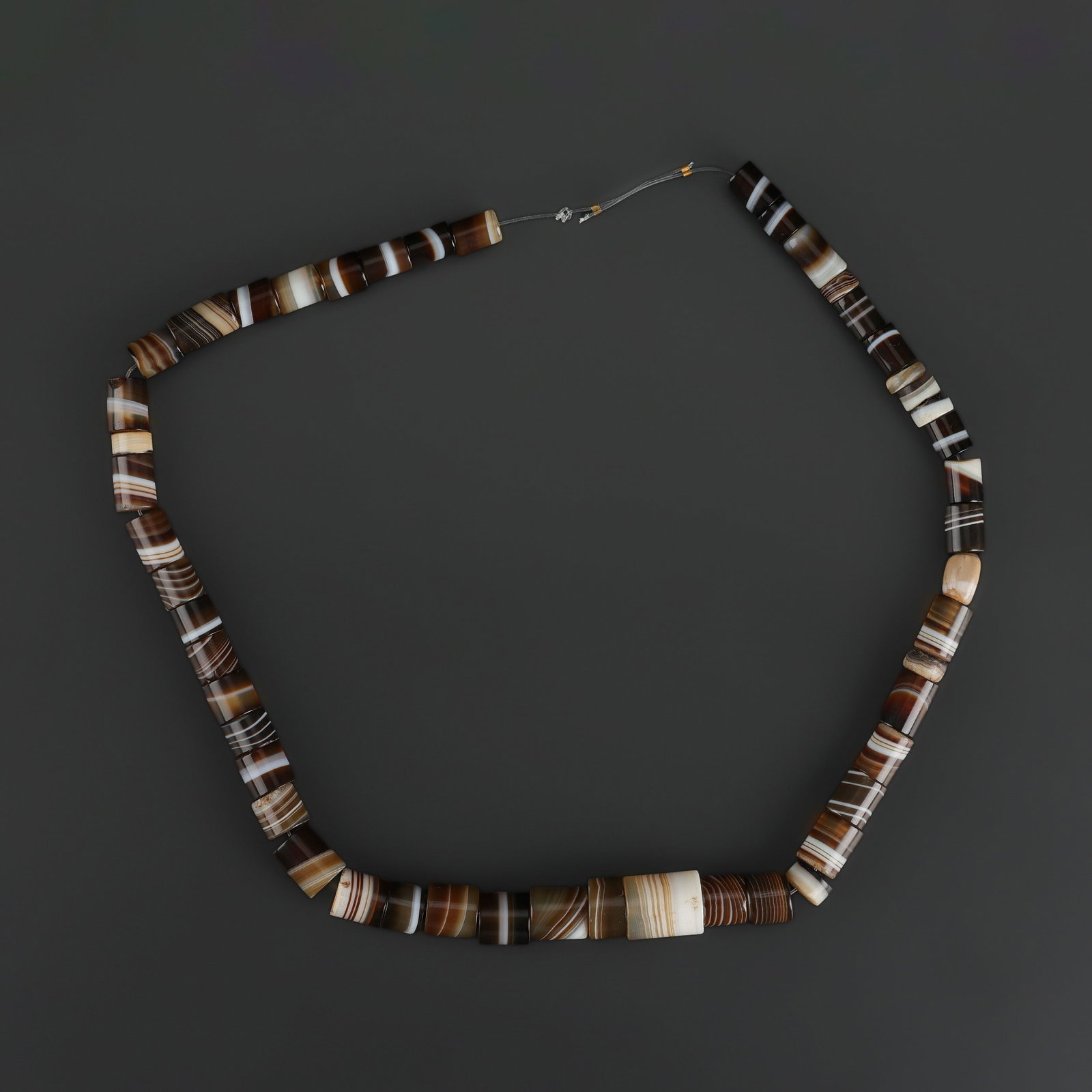 Old Ancient Natural Banded Beads Necklace (1 of 5)