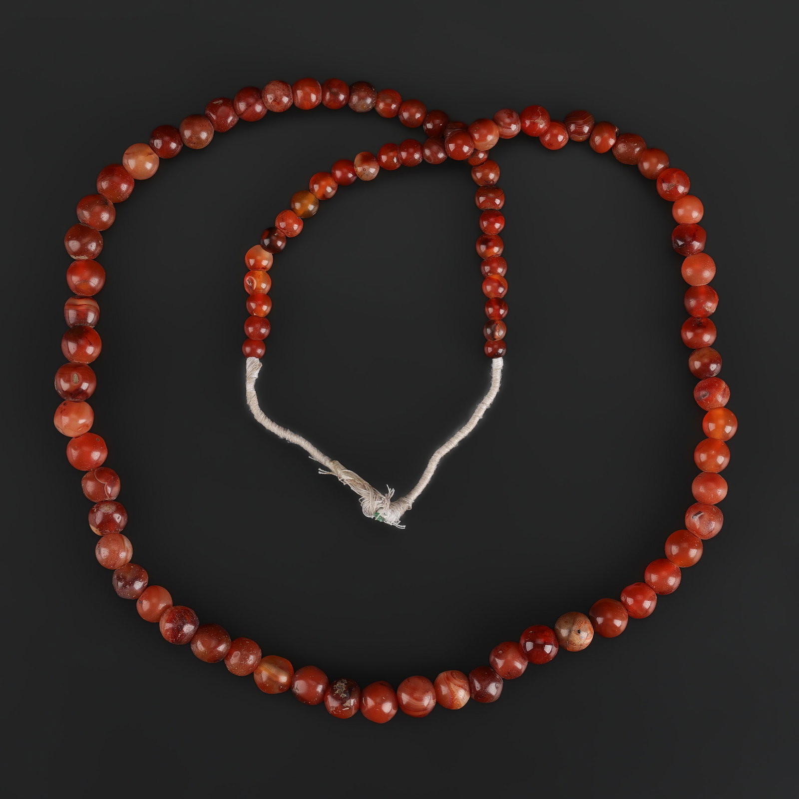 Antique Carnelian Small Rounds Beads Necklace (1 of 4)