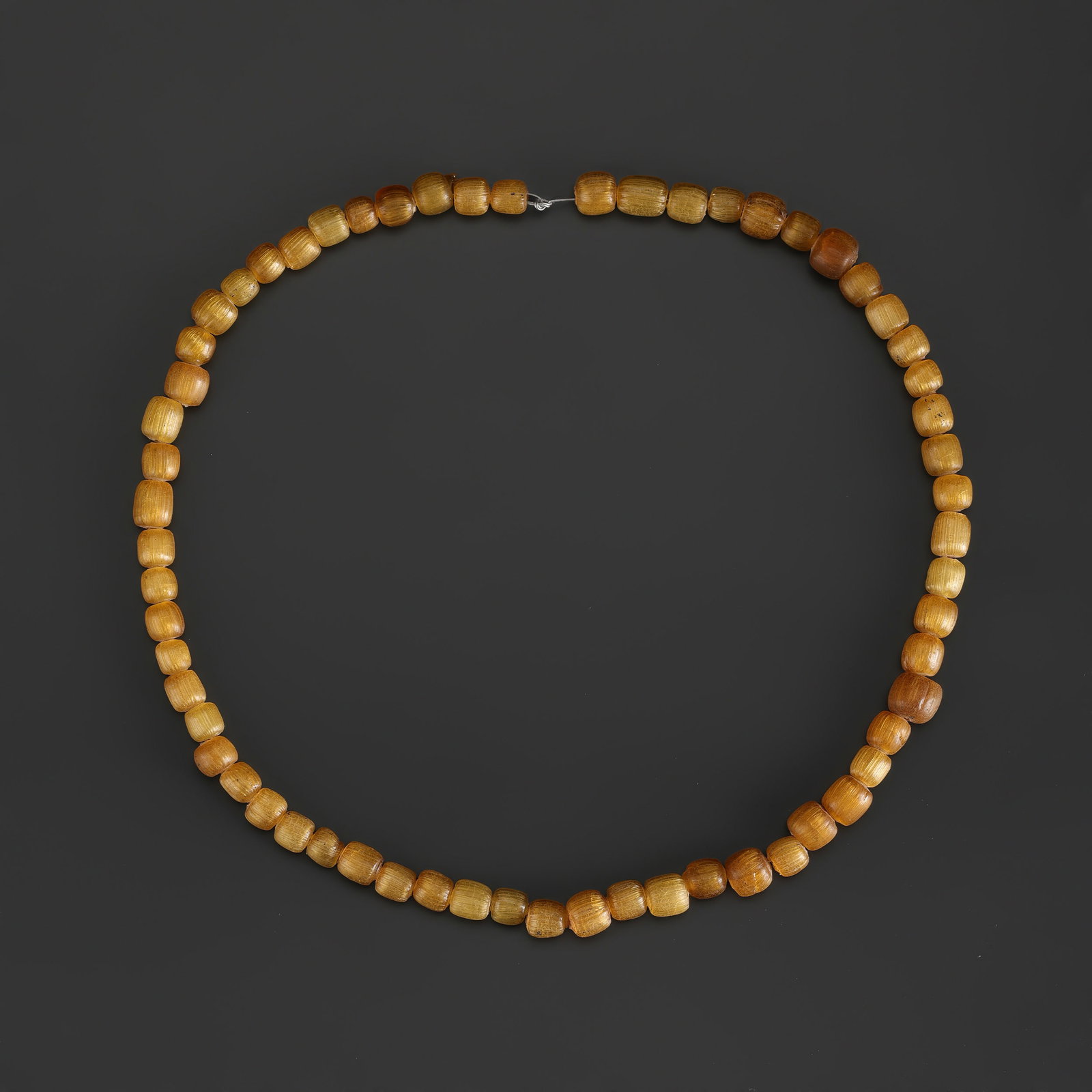 Roman Old Yellow Gilded Glass Seed Beads Necklace (1 of 4)