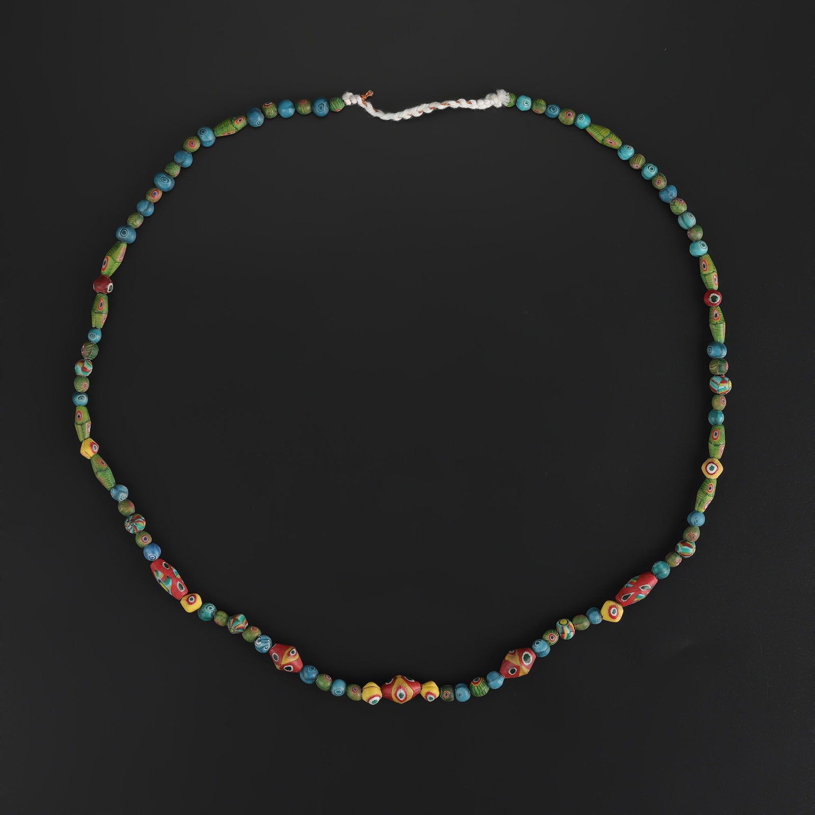 Vintage Multicolored Glass Trade Bead Necklace with Eye & Millefiori Beads (1 of 4)
