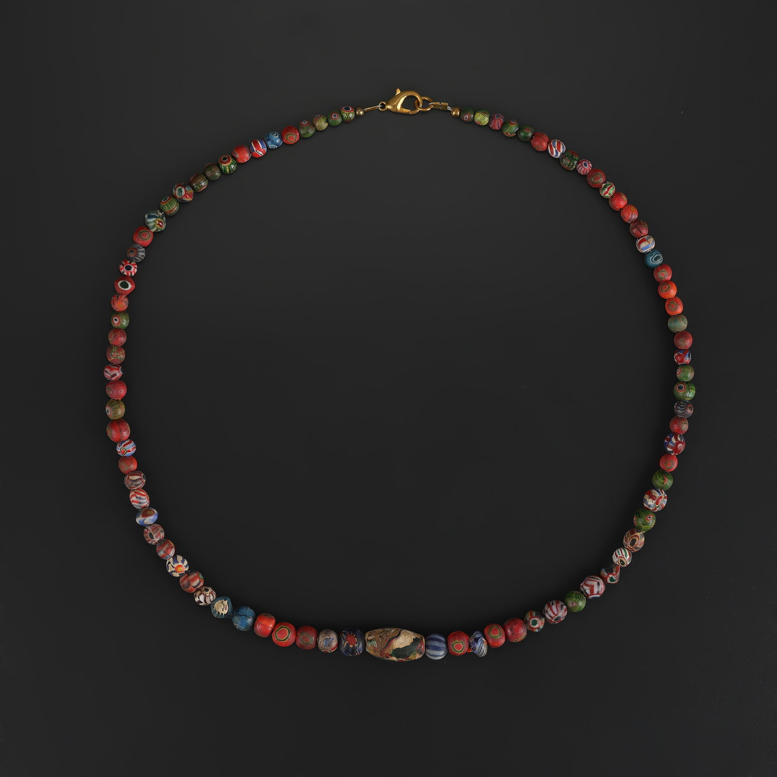 Rare Multi Colour Millefiori Mosaic Roman Glass Beads Necklace (1 of 4)