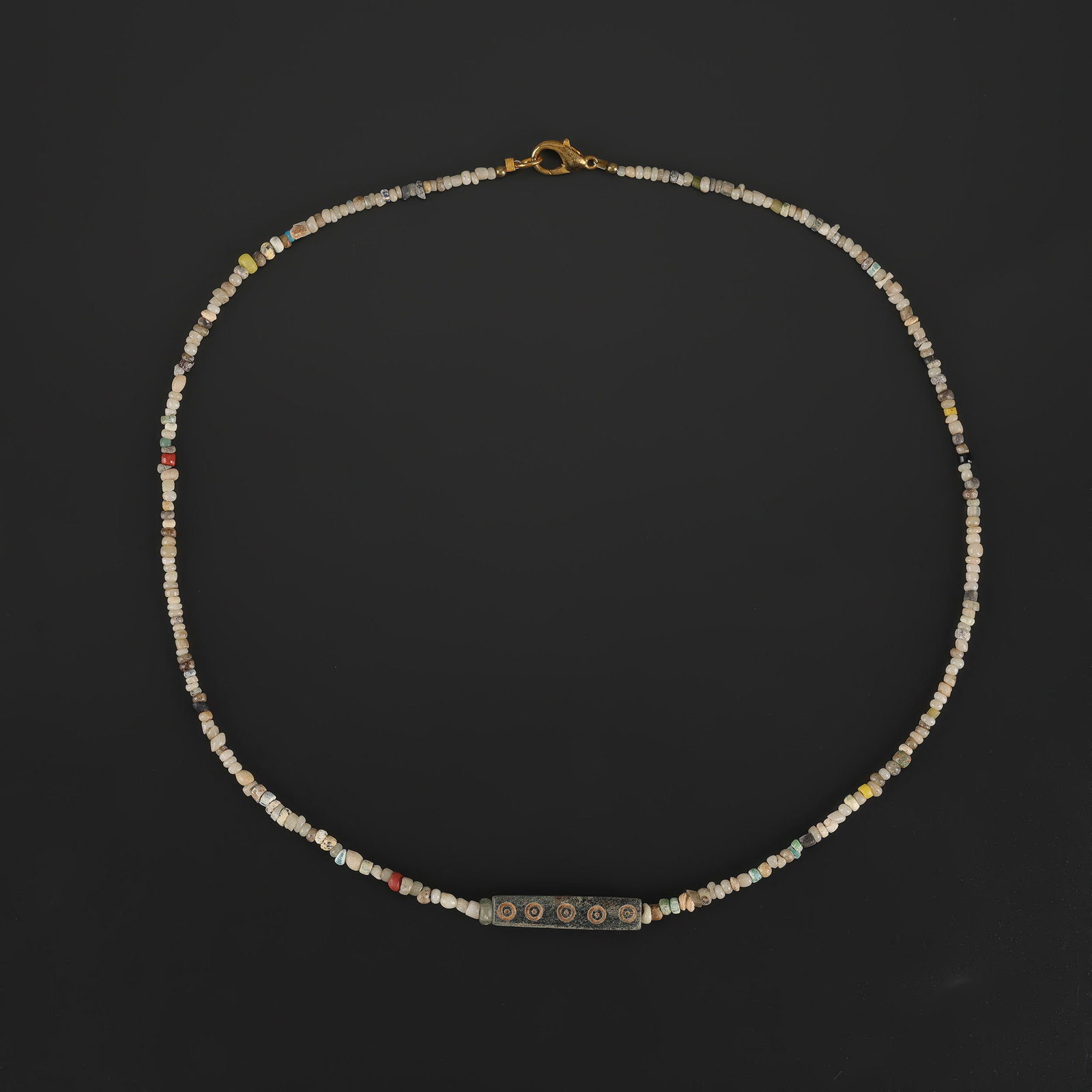 Bactrian Stone Focal Pendant With Ancient Glass Shell Quartz Beads Necklace (1 of 4)