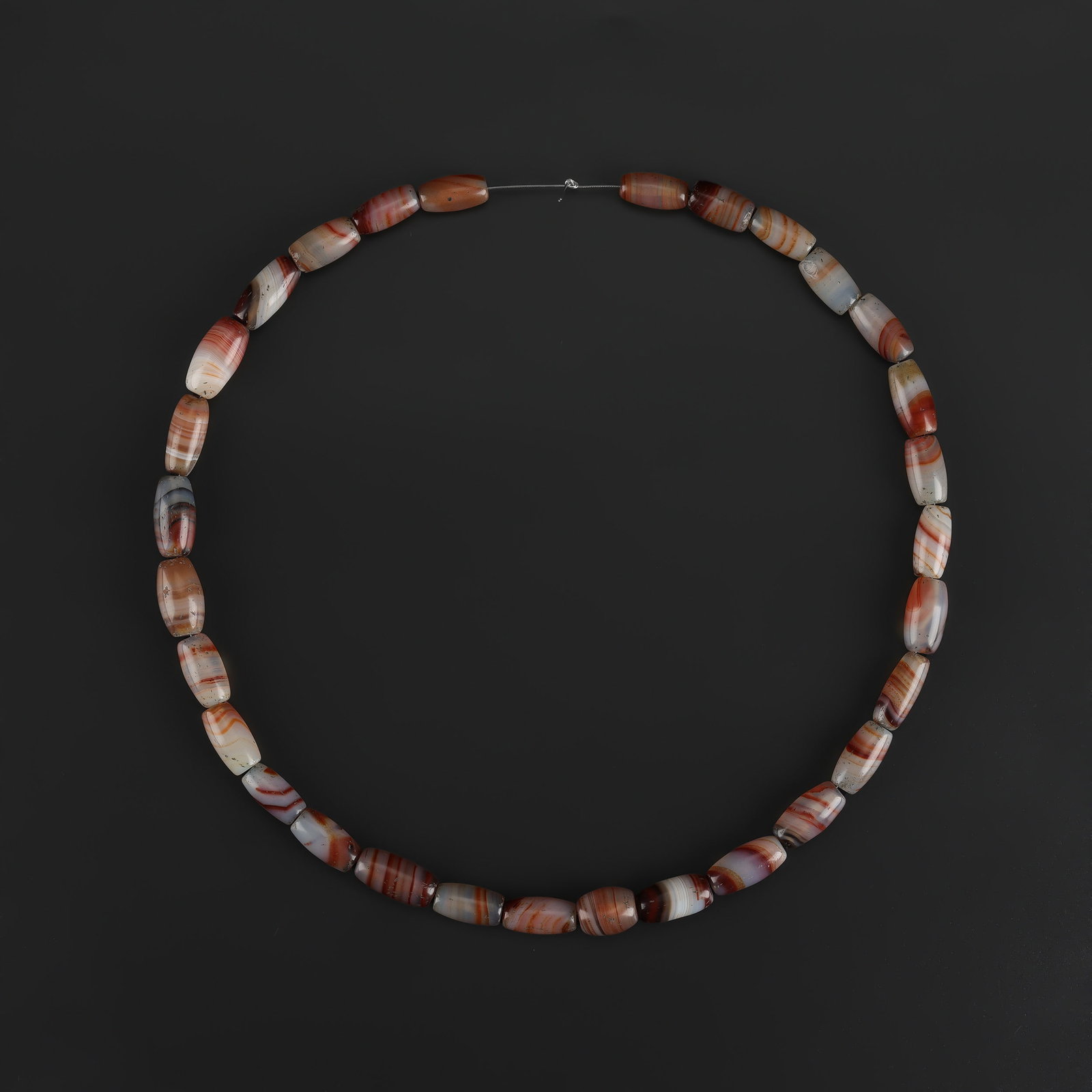 Strand of Ancient Banded Agate Barrel Beads (1 of 4)