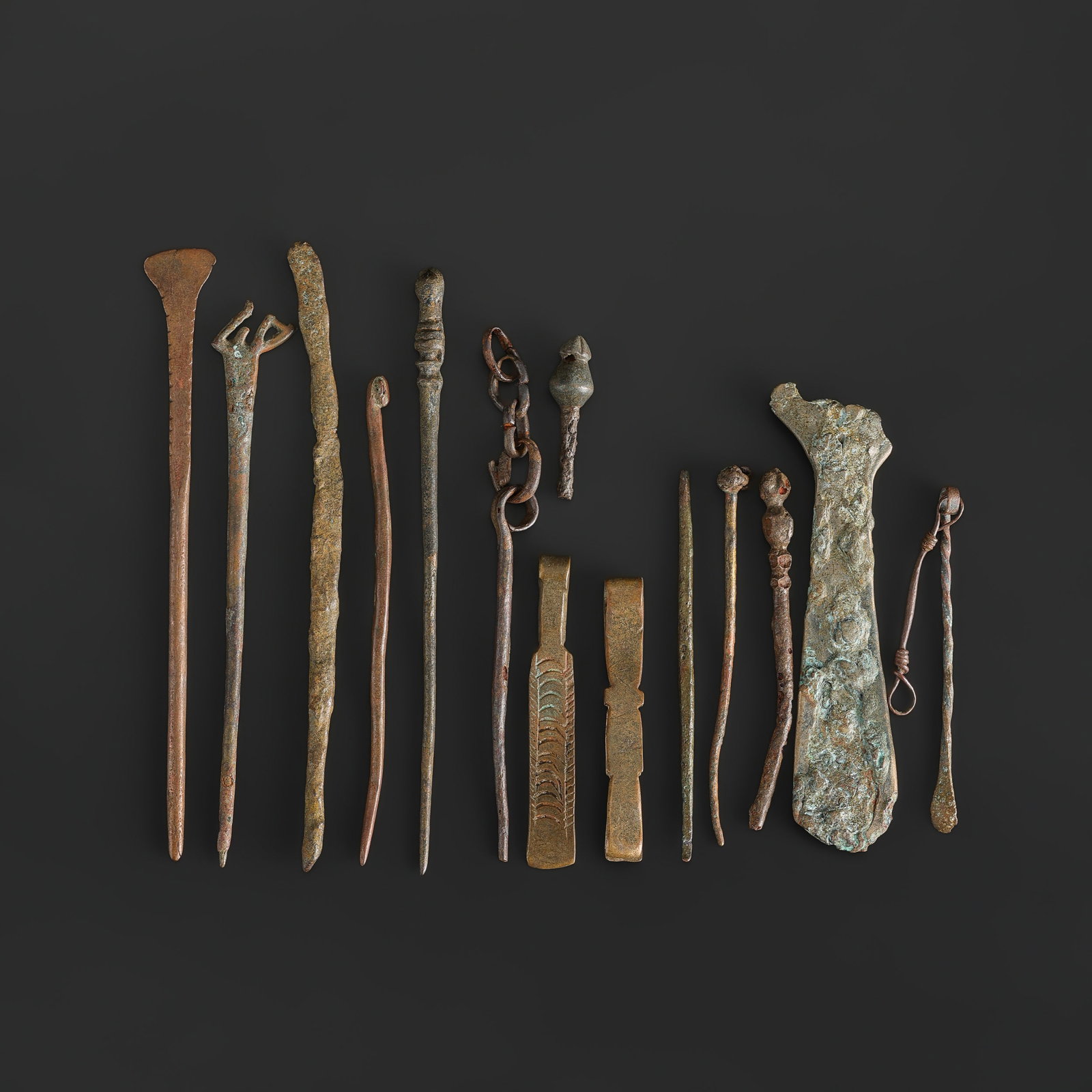 Collection of Ancient Roman and Medieval Bronze and Iron Artifacts (1 of 4)