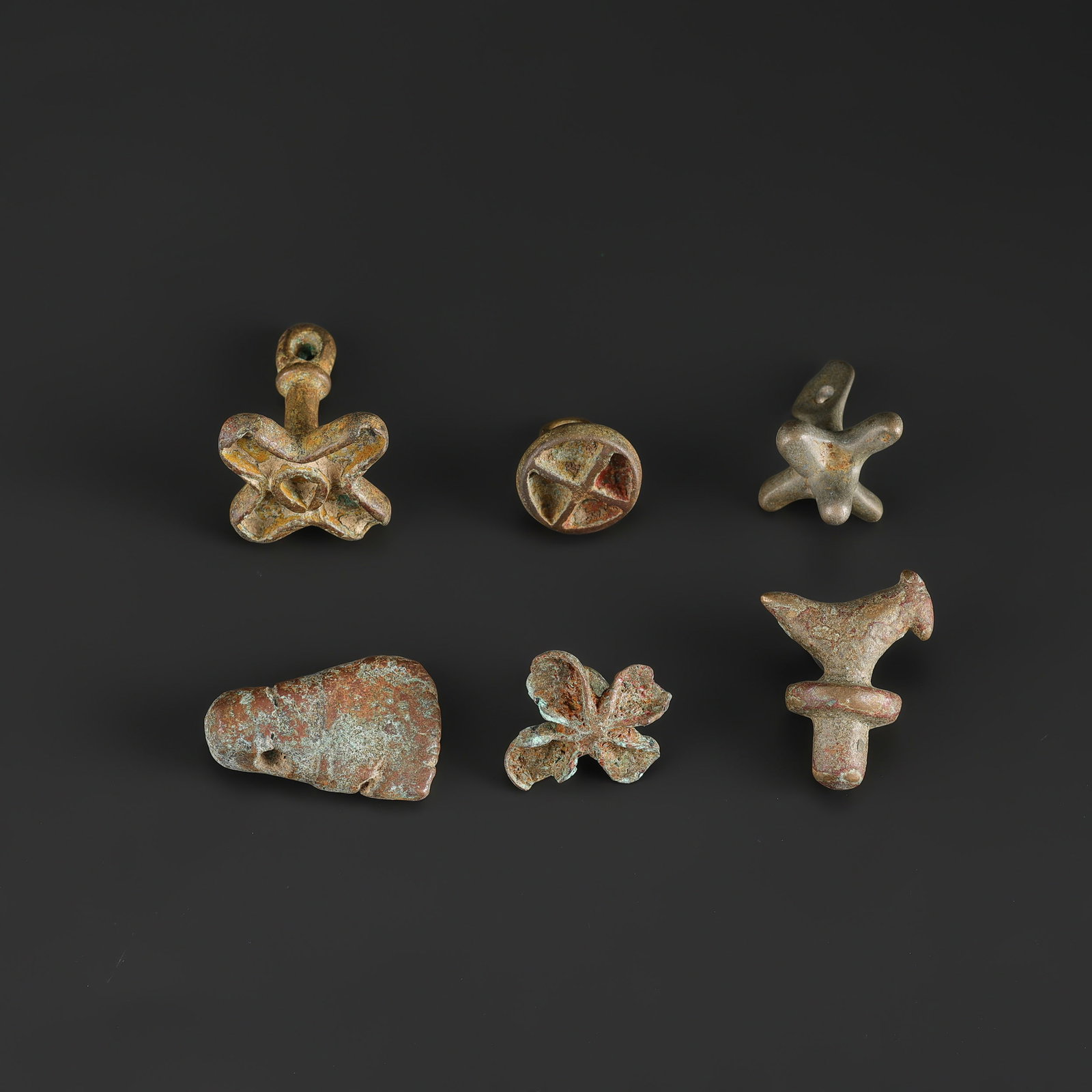 Lot of Ancient Bronze Garment Toggles / Belt Fasteners (1 of 4)