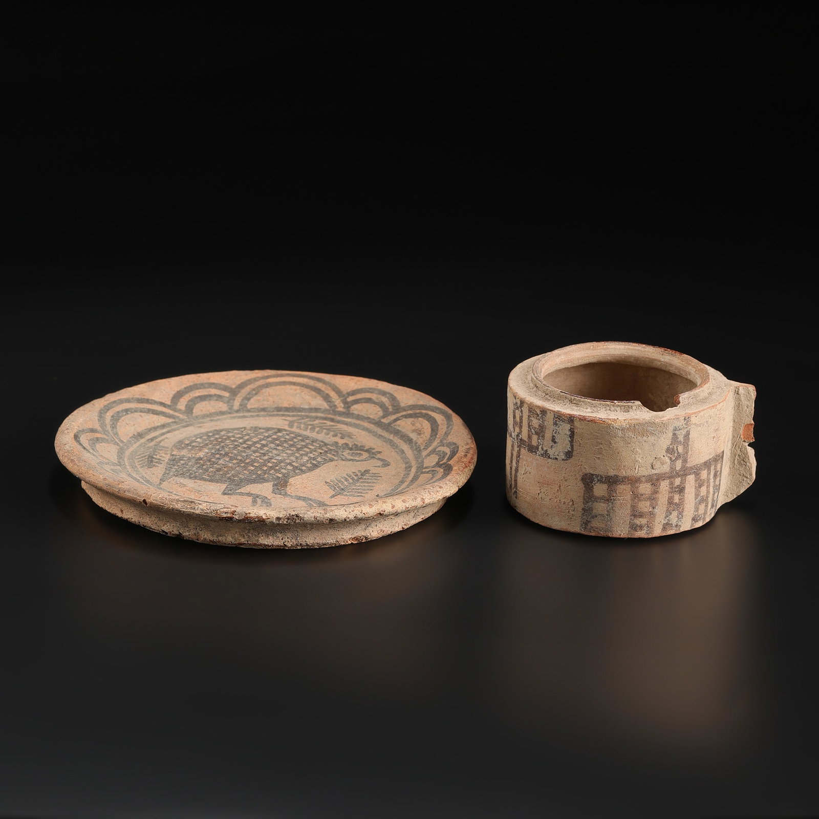 Indus Valley Civilization Terra Cotta Bowl With Early Form Of Drawing Plate Cup Set (1 of 5)