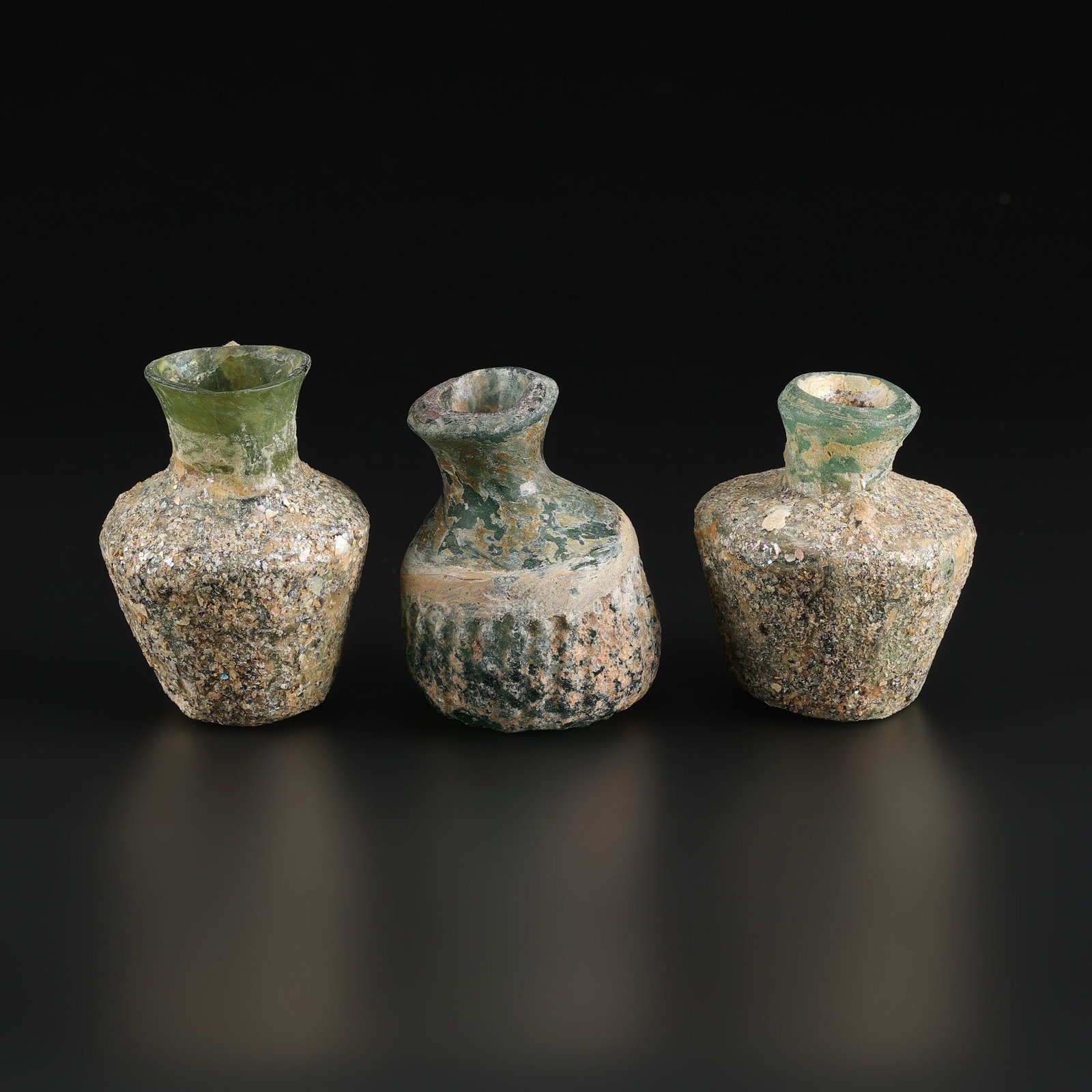 Unique Ancient Roman Glass Bottle Lot (1 of 5)