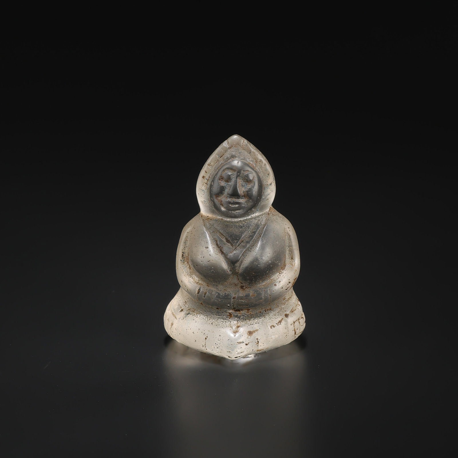 Ancient Near Eastern Bactrian Antiquities Crystal Idol Goddess Deity Pendant: Ancient Near Eastern Bactrian Antiquities Crystal Idol Goddess Deity Pendant is distinguished by rich material character and decorative motifs in a compact form, offering refined display presence and 