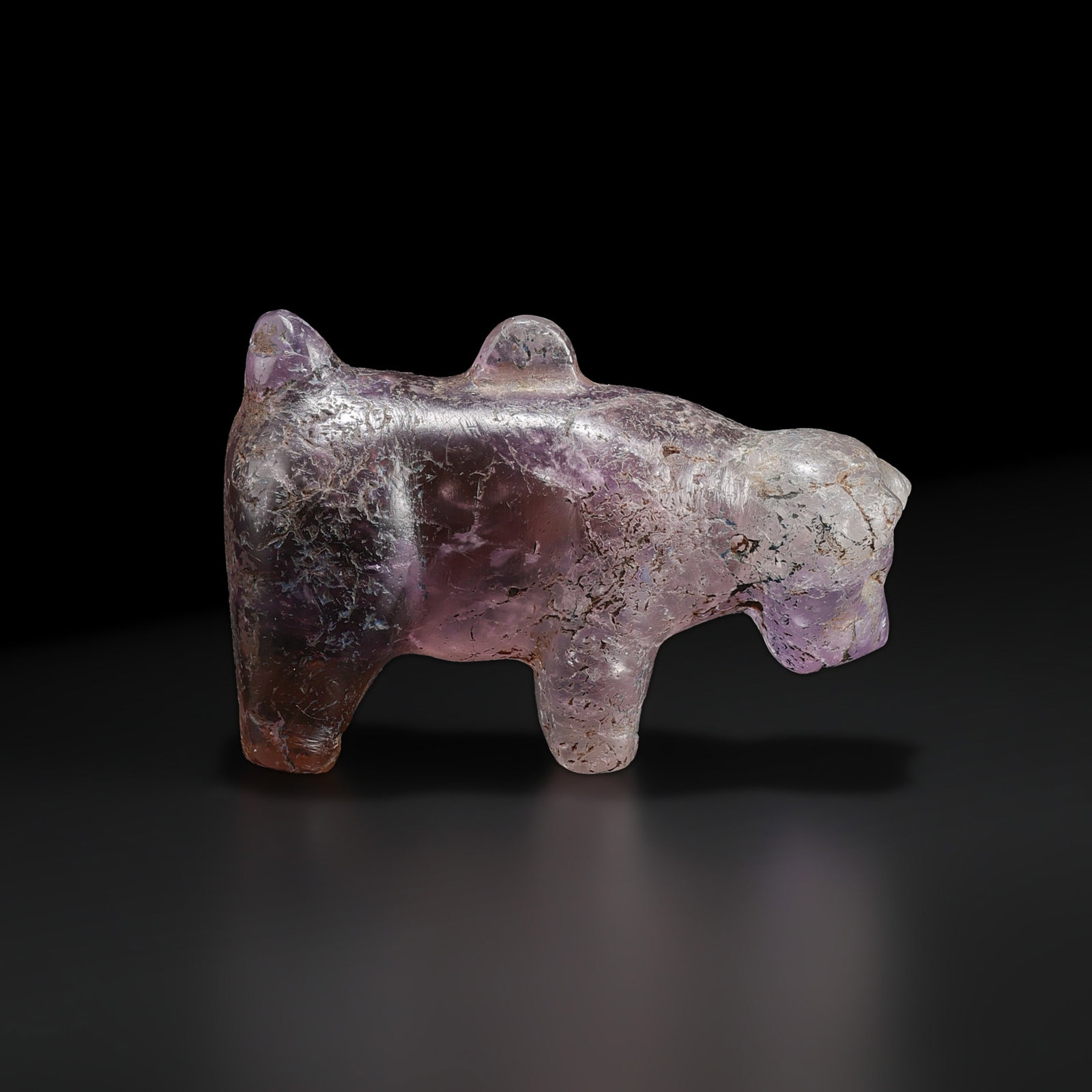 Ancient Near Eastern Roman Greek Bactrian Antiquity Amethyst Calf Figure Pendant (1 of 5)