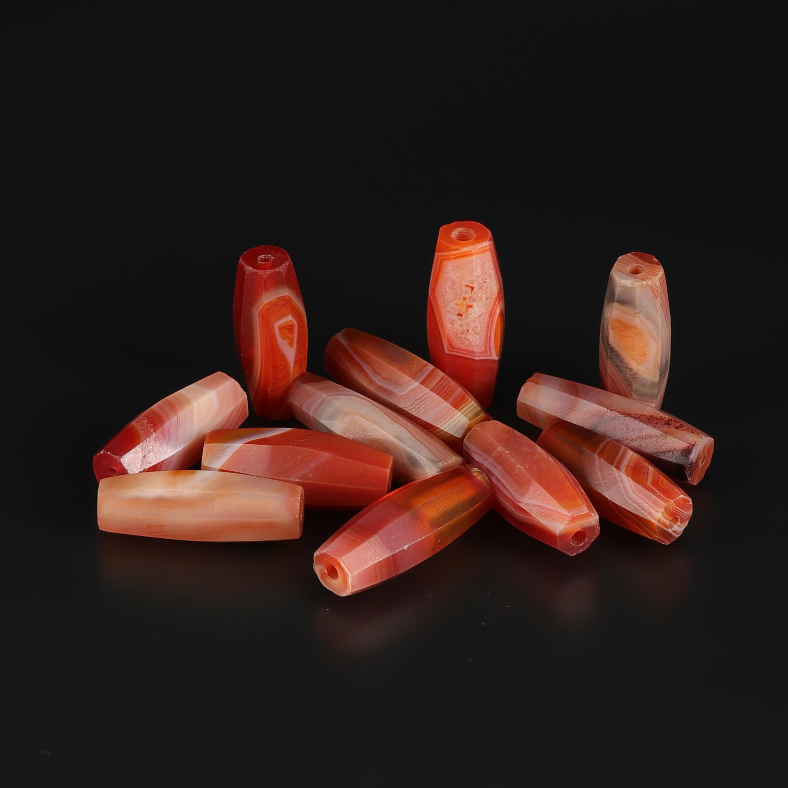 Collection of Old Carnelian Agate Beads Lot (1 of 4)