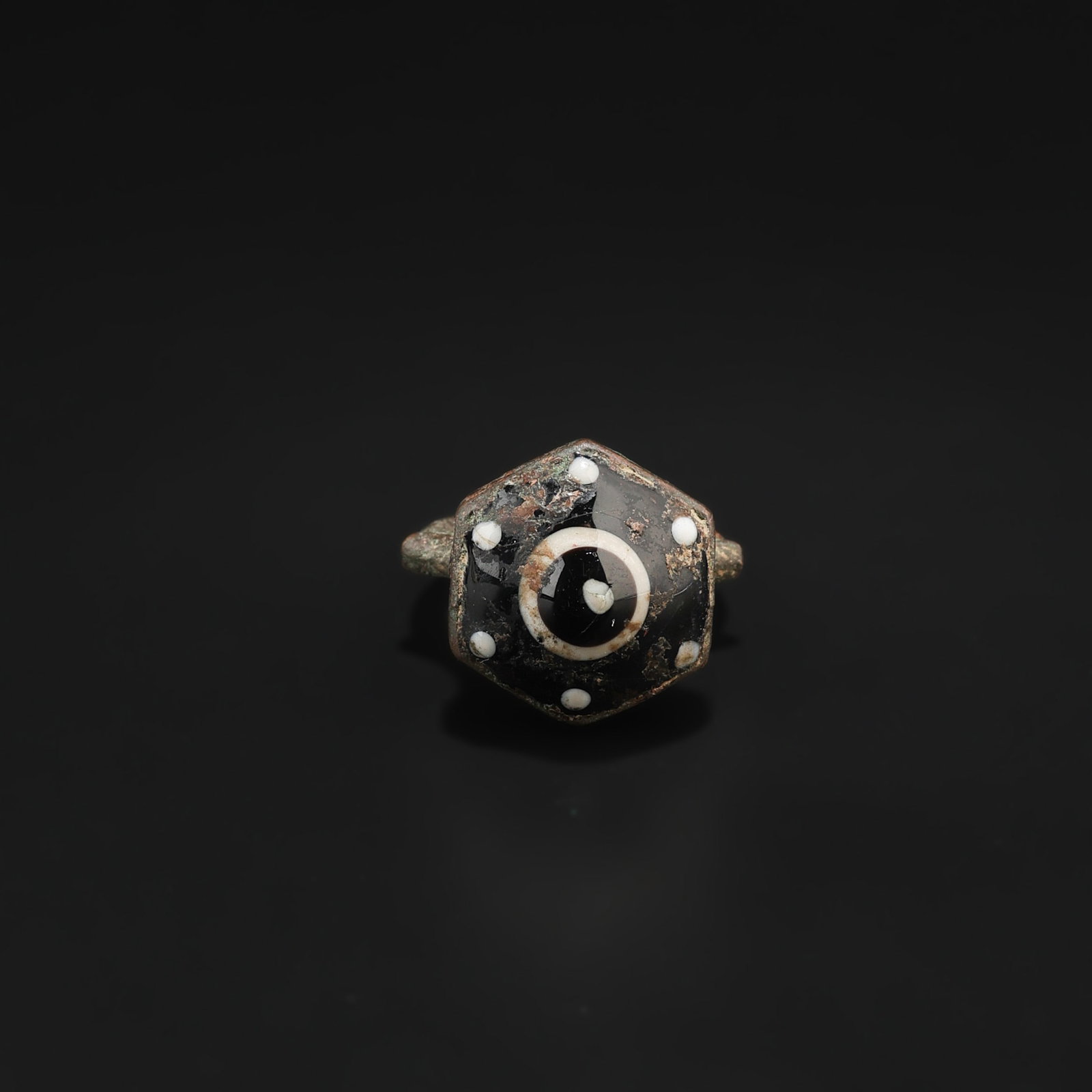 Ancient Near Eastern Roman Glass Bronze Jewelry Ring (1 of 5)