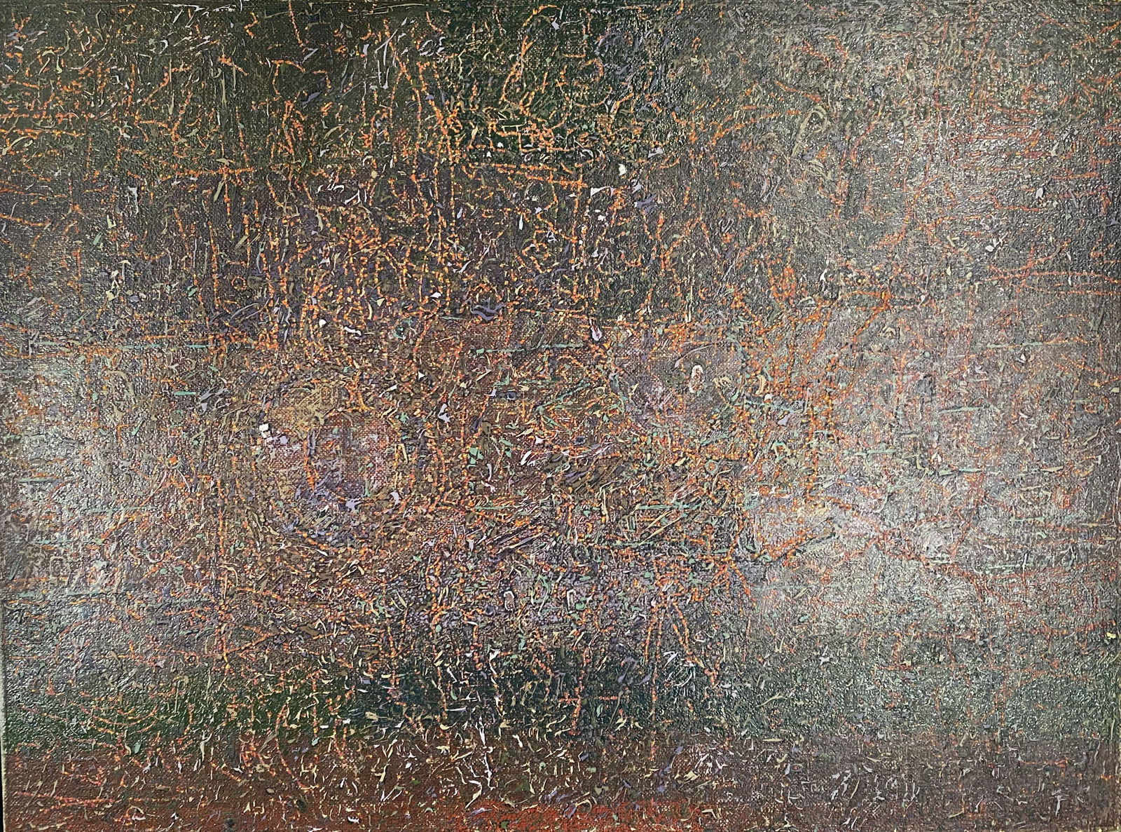 American New York Oil Charles Seliger 1926-2009: American New York Artist Oil Painting by Charles Seliger 1960 Abstract Composition "Migration". Signed in the lower left.