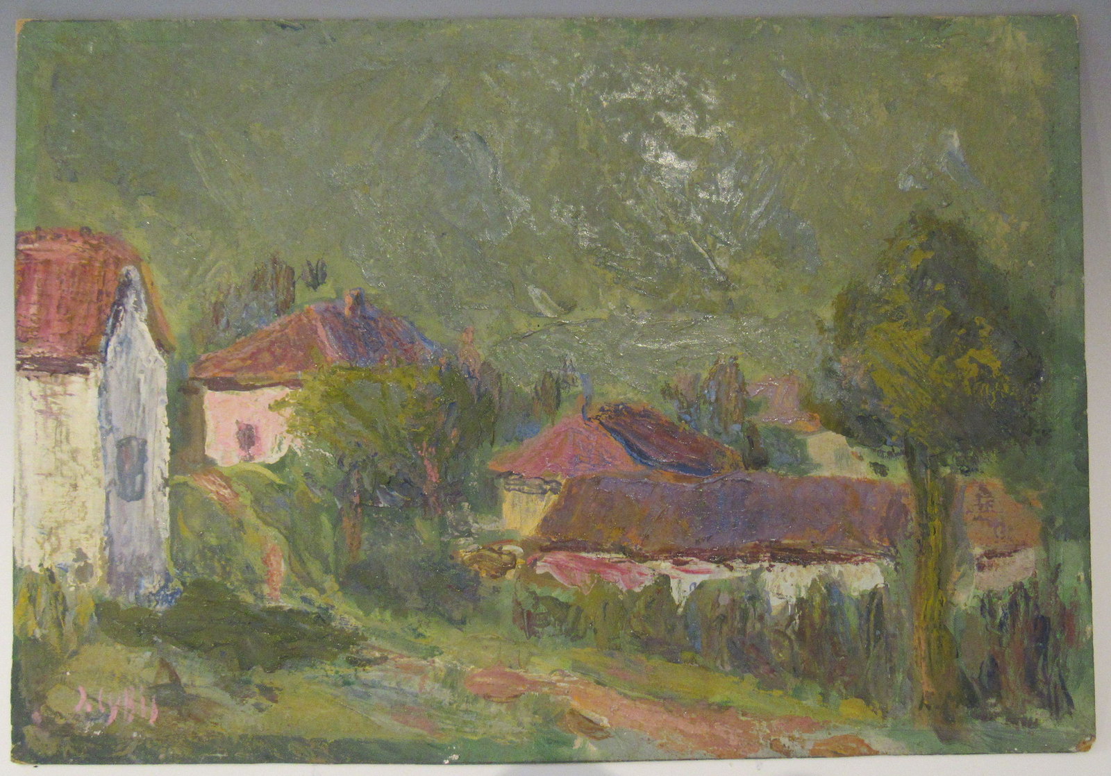 Jan Cybis Oil Painting (POLISH 1897-1972) Green Sky (1 of 3)