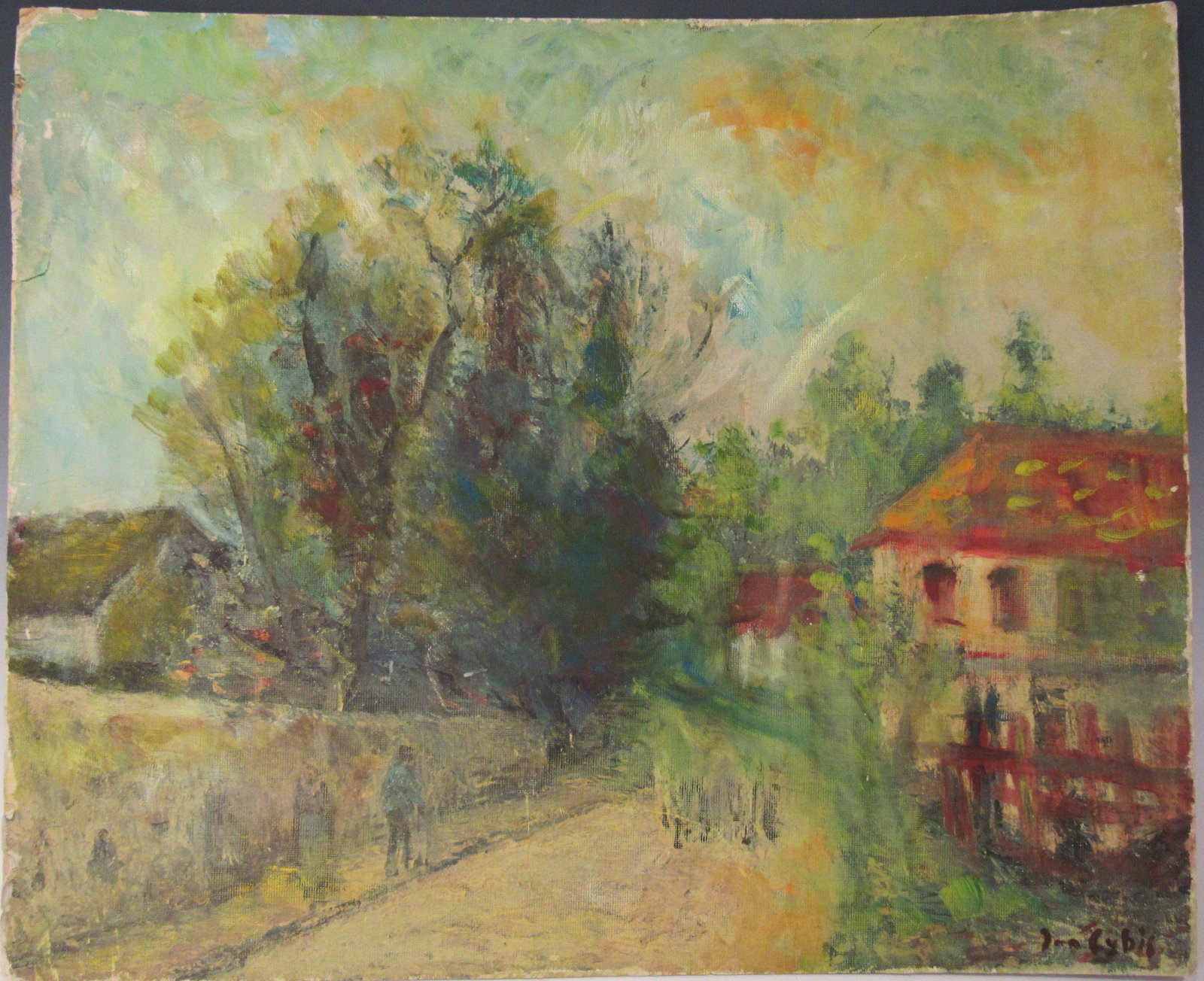 Jan Cybis Oil Painting (POLISH 1897-1972) Country Road (1 of 3)