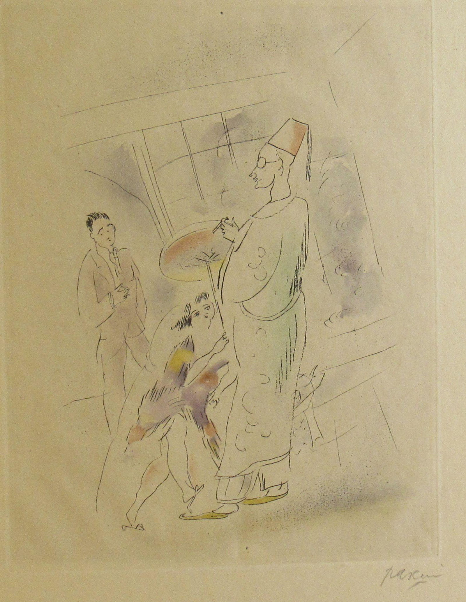 Jules Pascin (French 1885-1930) Lithograph Oriental (1 of 2)