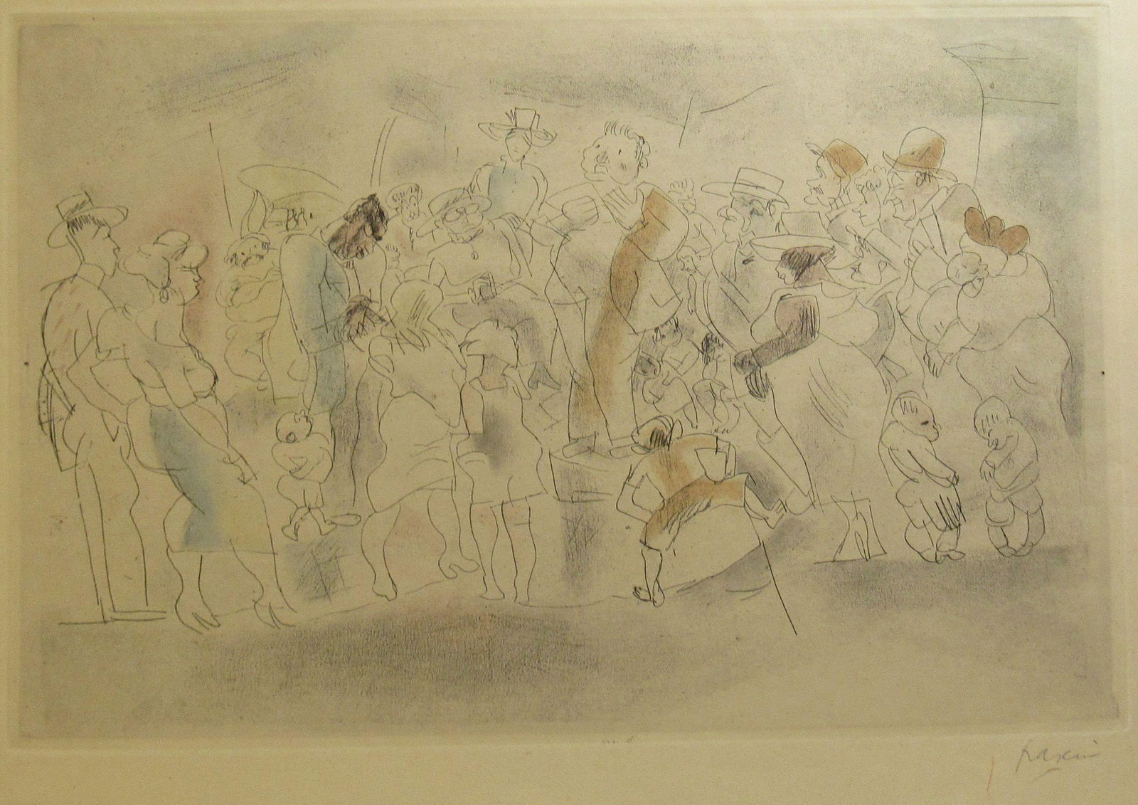 Jules Pascin (French 1885-1930) Lithograph Dancing (1 of 2)