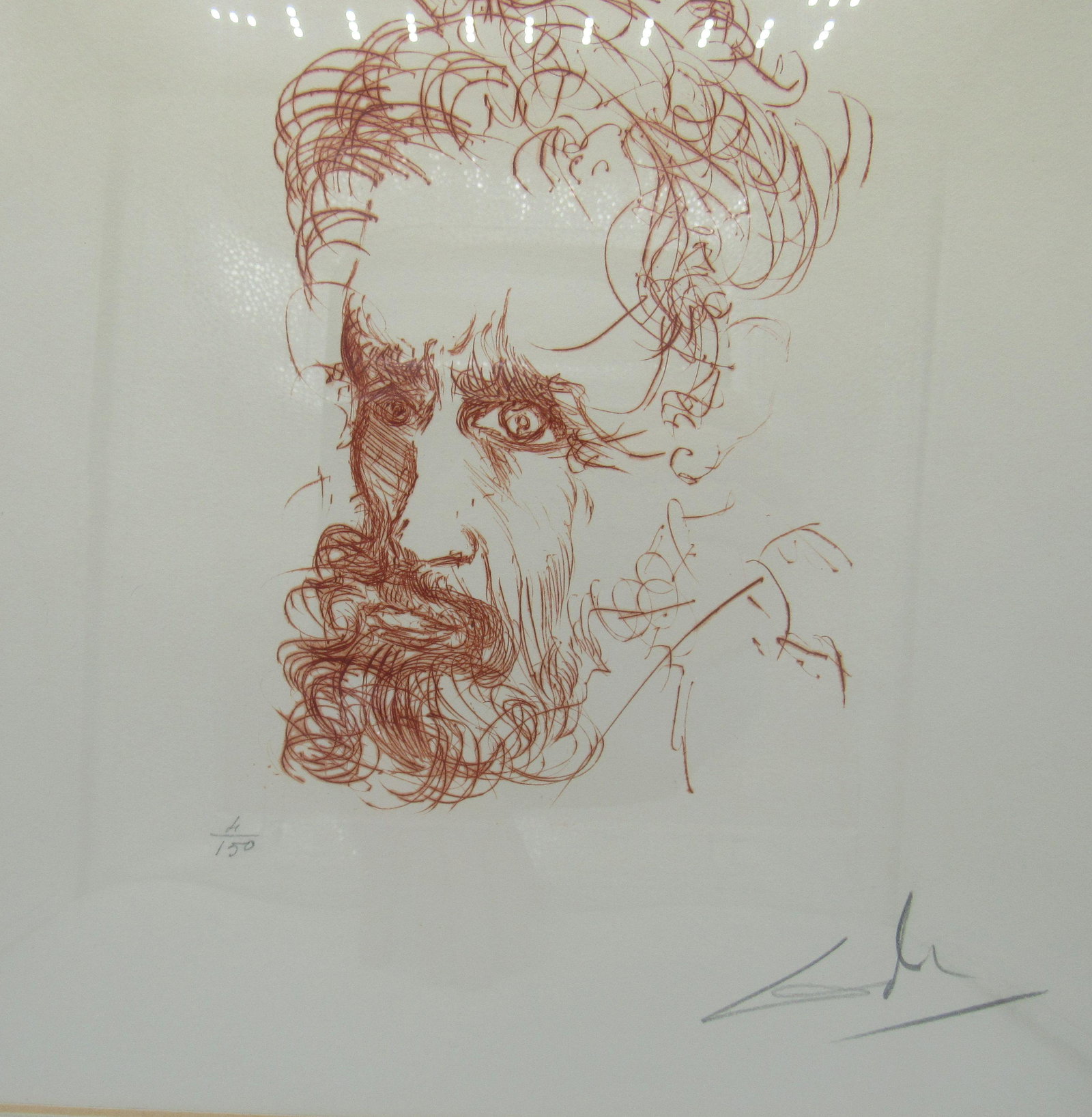 Framed Etching Michael Angelo Signed Salvador Dali (1 of 5)