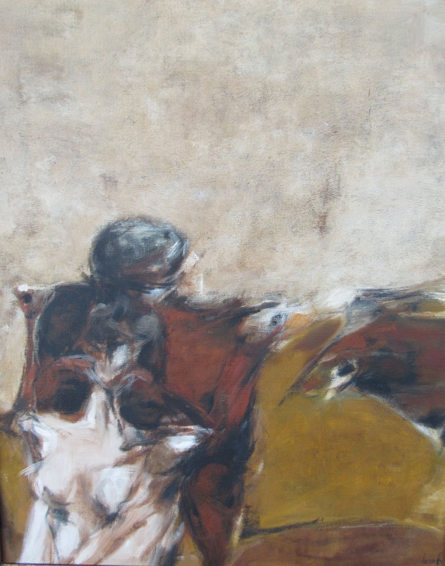 Jean Lecoultre (Swiss, 1930-) Abstract Oil Painting (1 of 4)