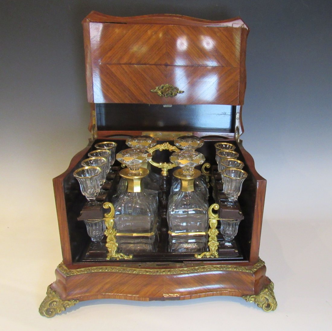 Fabulous Antique French Baccarat Tantalus Liqueur Set (1 of 10)