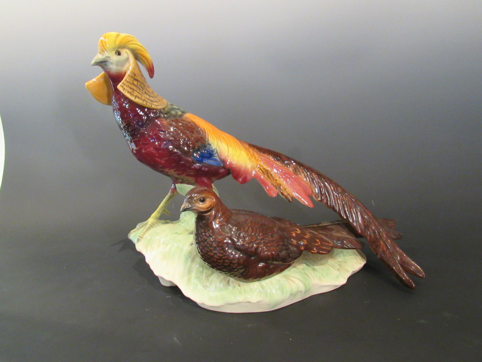Large German Porcelain Pheasants Figure (1 of 4)