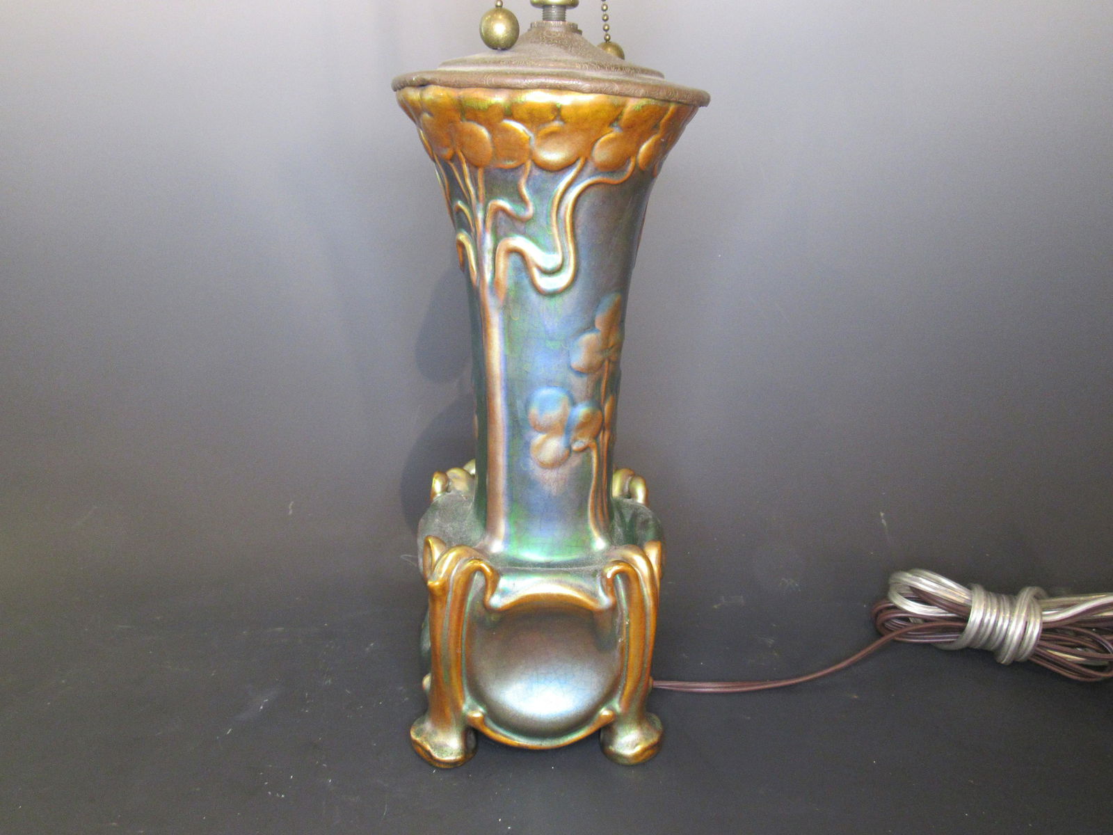 Hungarian Zsolnay Oak Tree Form Vase Hungary (1 of 6)