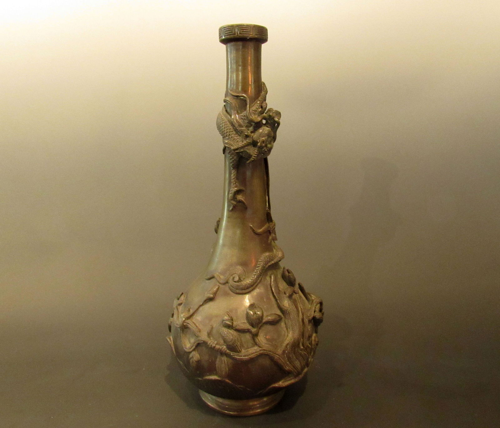 Chinese Bronze Dragon & Birds Vase (1 of 7)