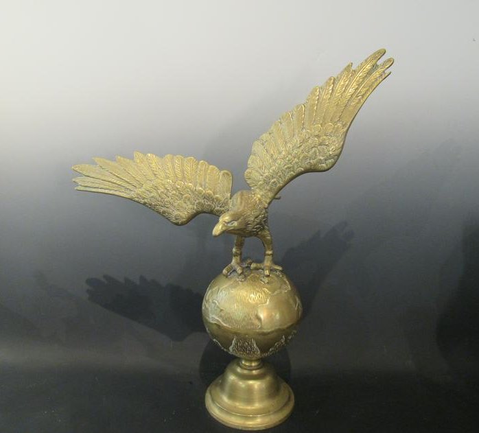 Bronze/Brass Statue Of An Eagle On Globe (1 of 5)