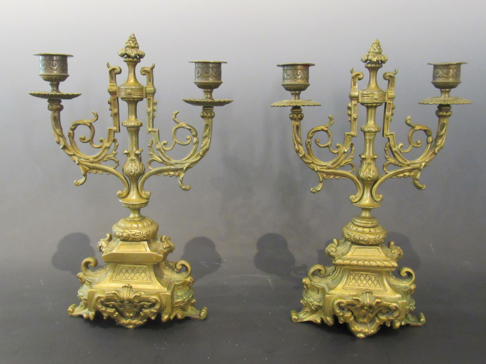 Pair Of Antique Bronze Candelabra (1 of 3)