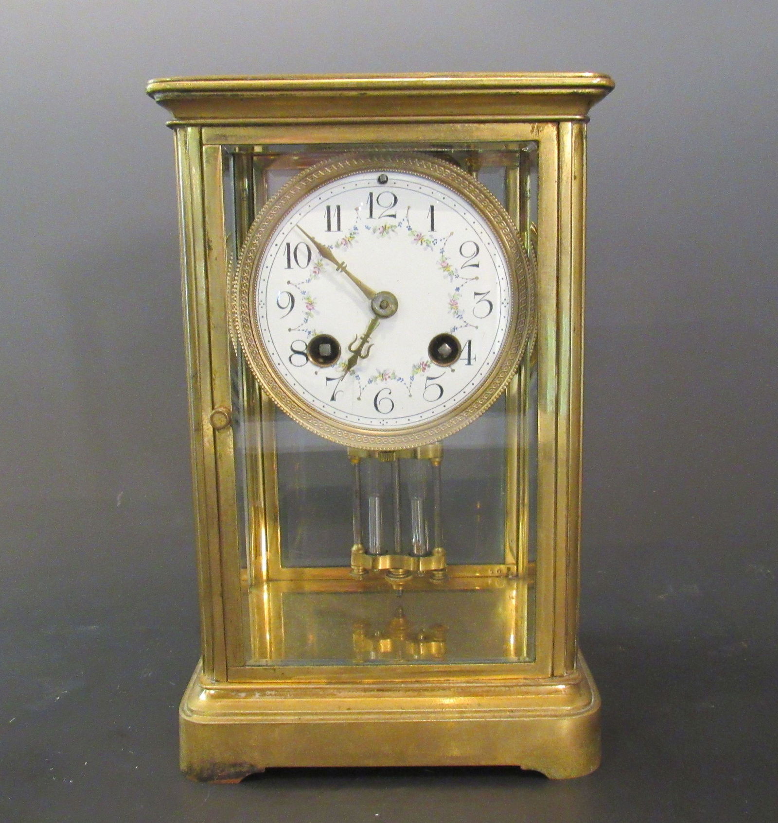 Crystal Regulator Brass Clock France w/ Key (1 of 6)