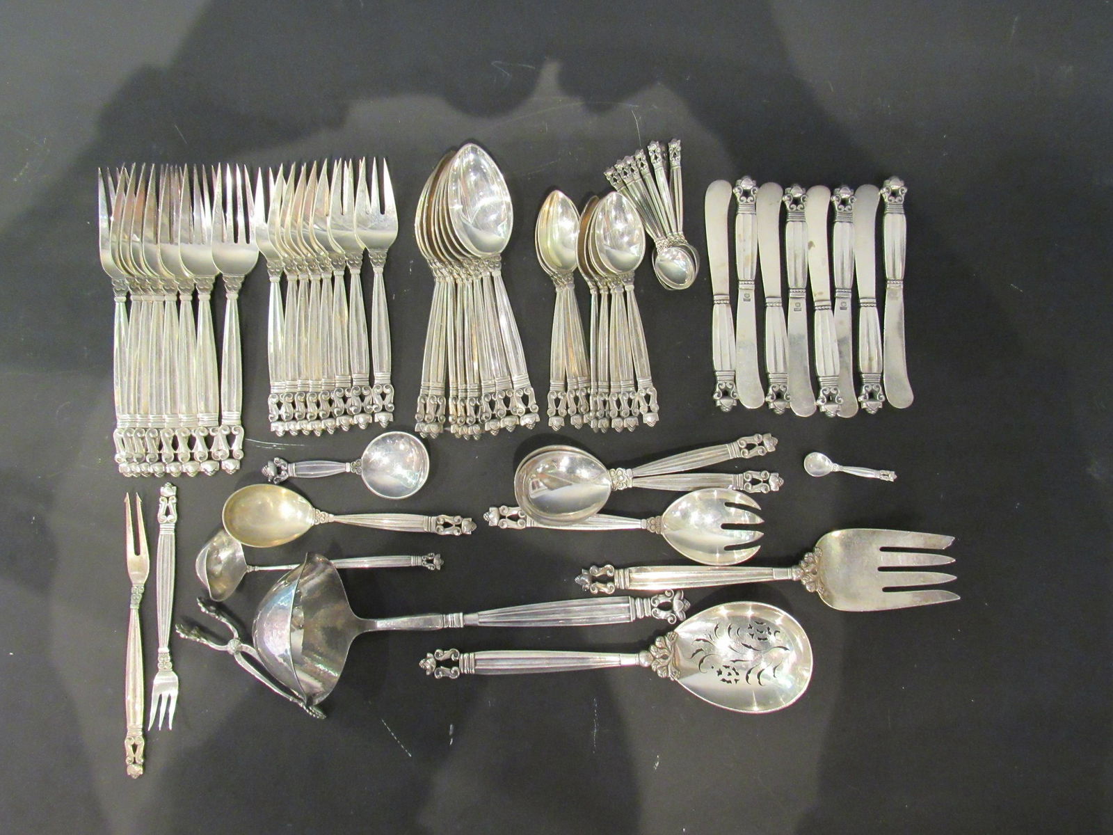 Georg Jensen Acorn Pattern Sterling Silver Flatware (1 of 10)