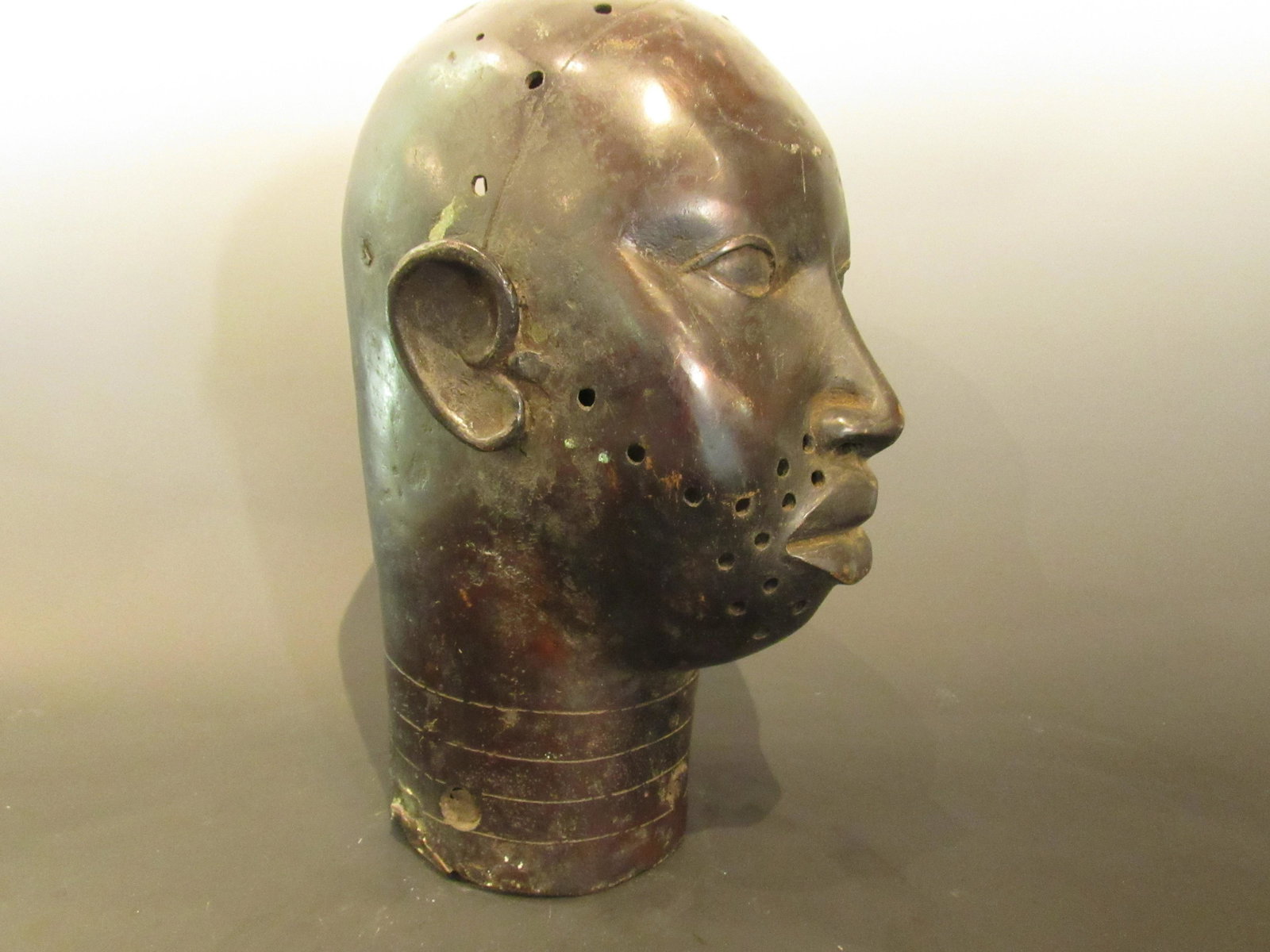Antique African Bronze Head Sculpture (1 of 6)
