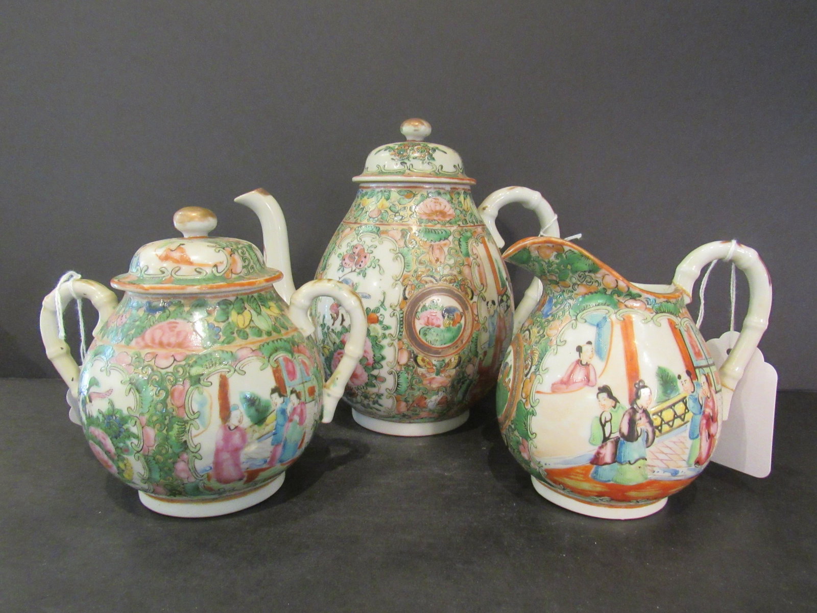 Vintage Rose Medallion Chinese Tea Set Hand-Painted (1 of 13)
