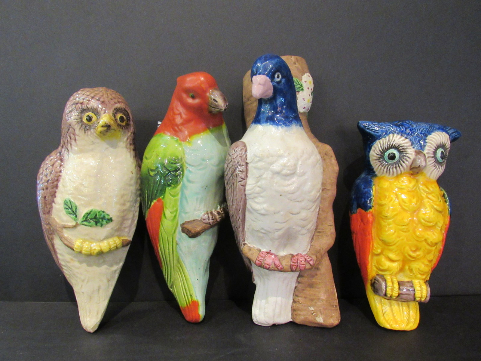 Lot of 4 Vintage Japanese Wall Pockets Birds Owls (1 of 6)