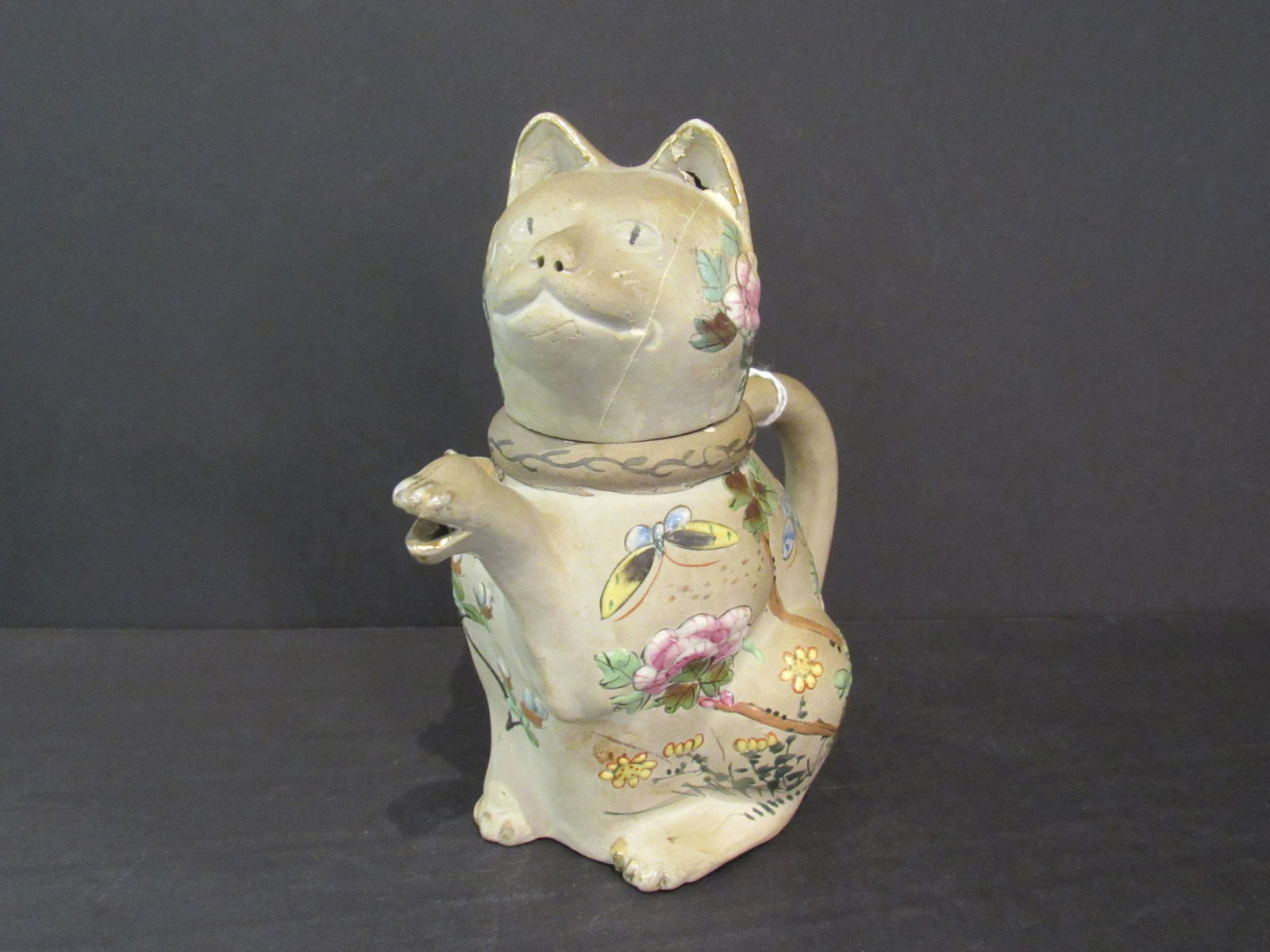 Japanese Banko Cat Figural Teapot Hand-Painted (1 of 9)
