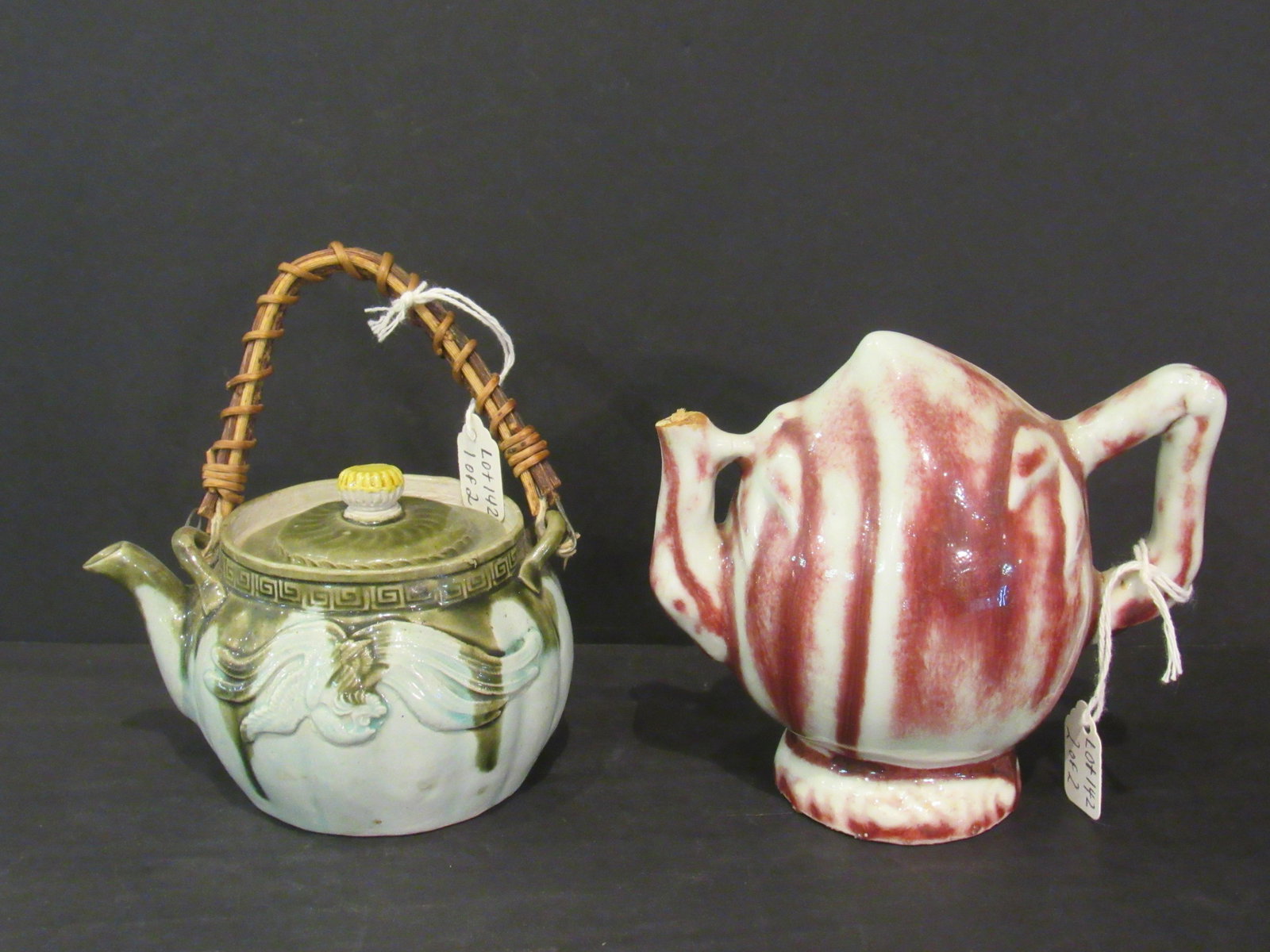 Lot of 2 Chinese Japanese Teapots Hand-Painted (1 of 7)