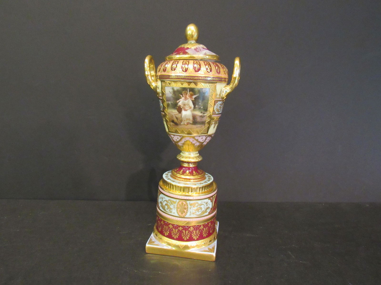 Antique German Signed Porcelain Covered Urn (1 of 9)