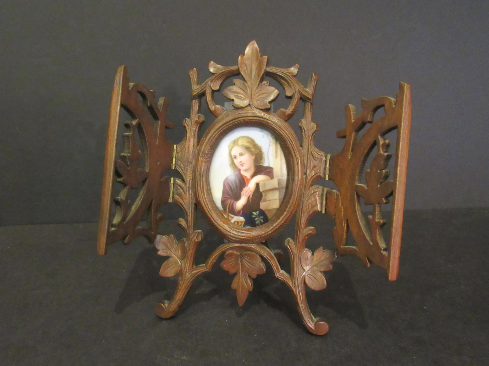 Antique Framed Porcelain Plaque Portrait Hand-Painted (1 of 6)