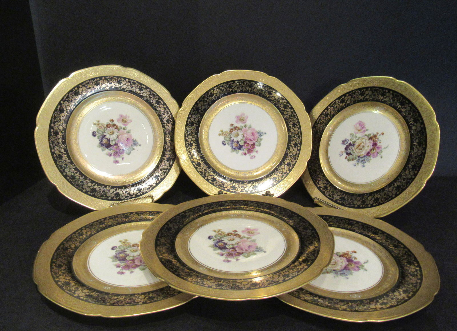 Lot of 6 Limoges French Hand-Painted Dinner Plates (1 of 11)