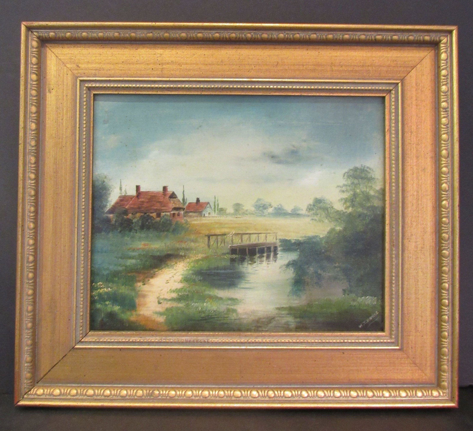 W.T. Morse Farmland Landscape Oil Painting Signed (1 of 6)