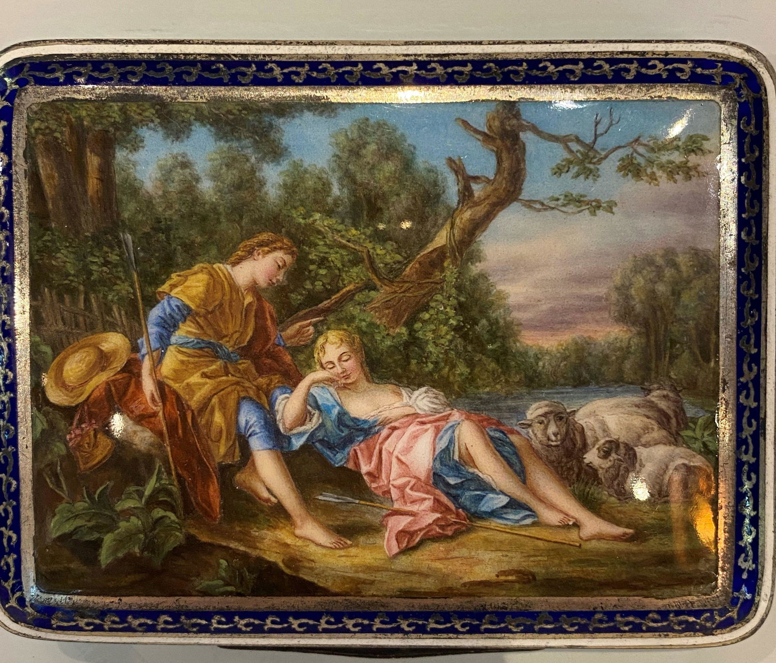 Antique Hand-Painted European Silver & Enamel Box (1 of 9)