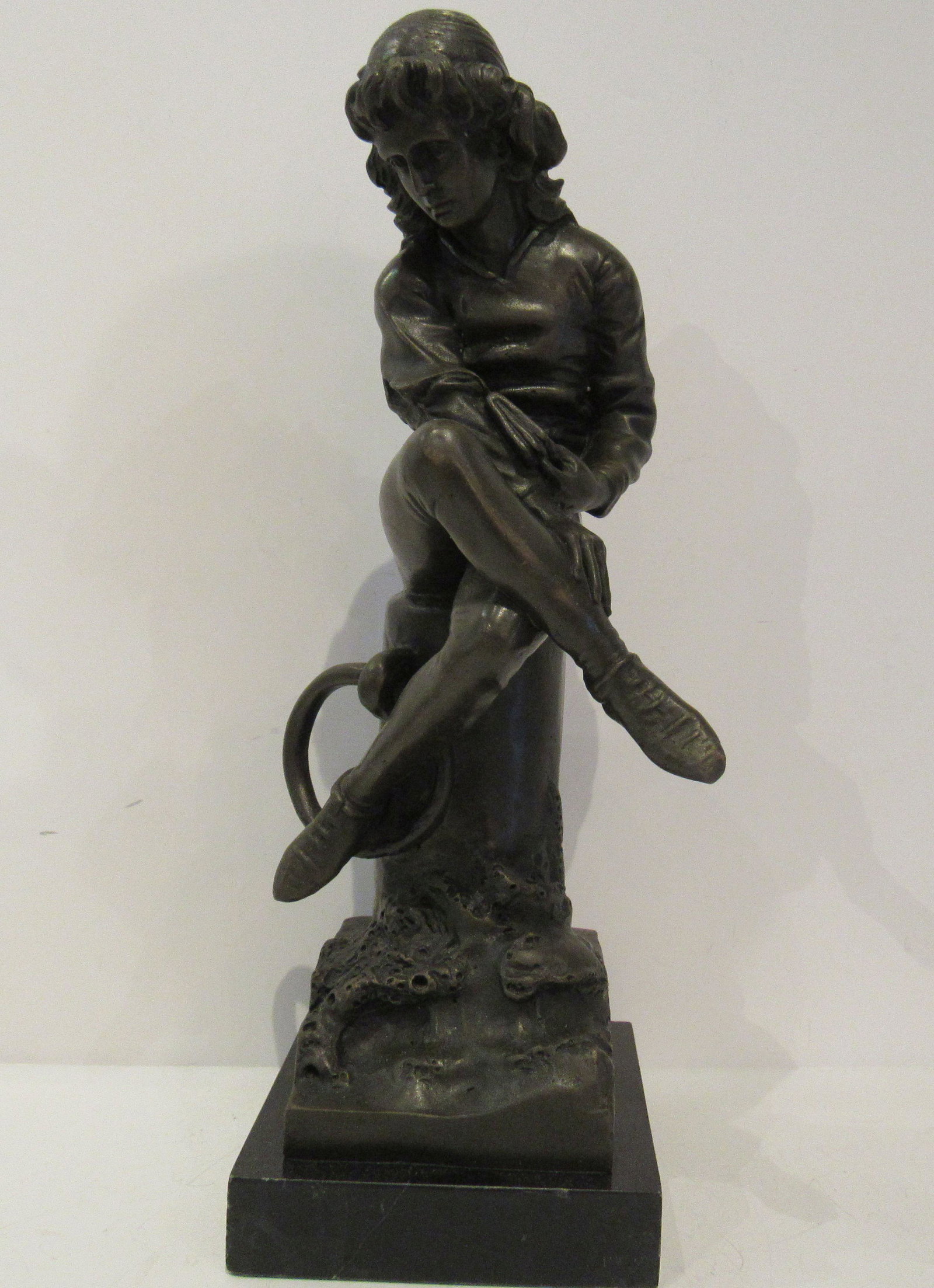 Vintage Signed Leon Boverie Boy With a Book Bronze (1 of 6)