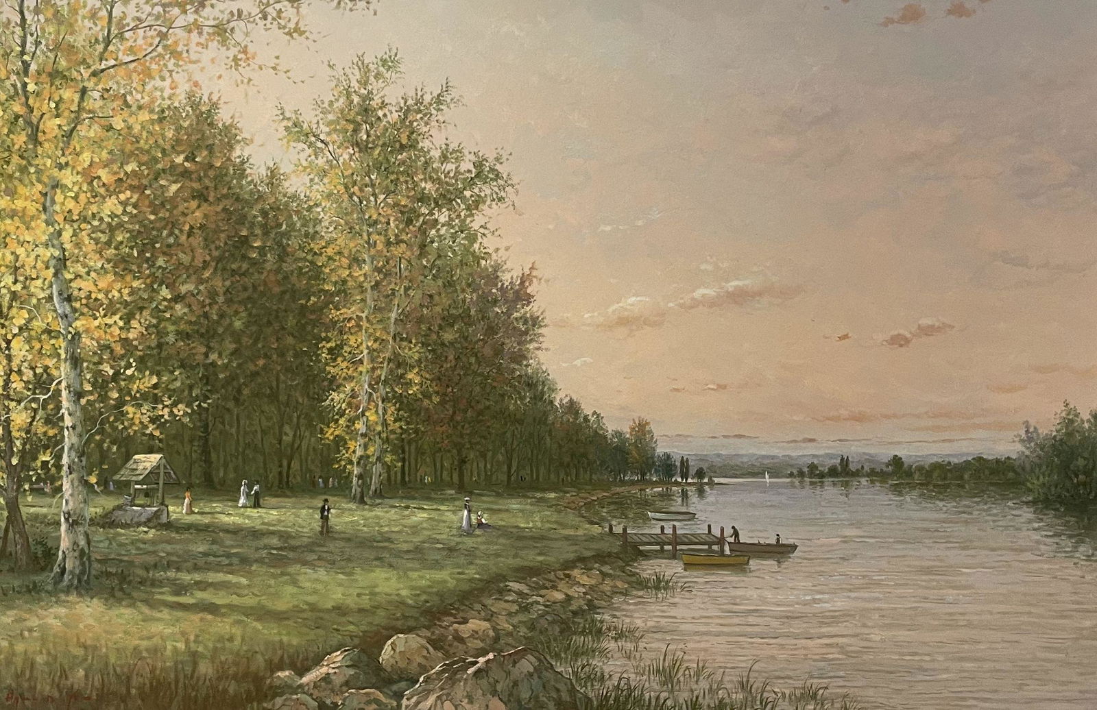 Hyun Bo Yoo (1946-2011) Oil Painting Seascape (1 of 3)