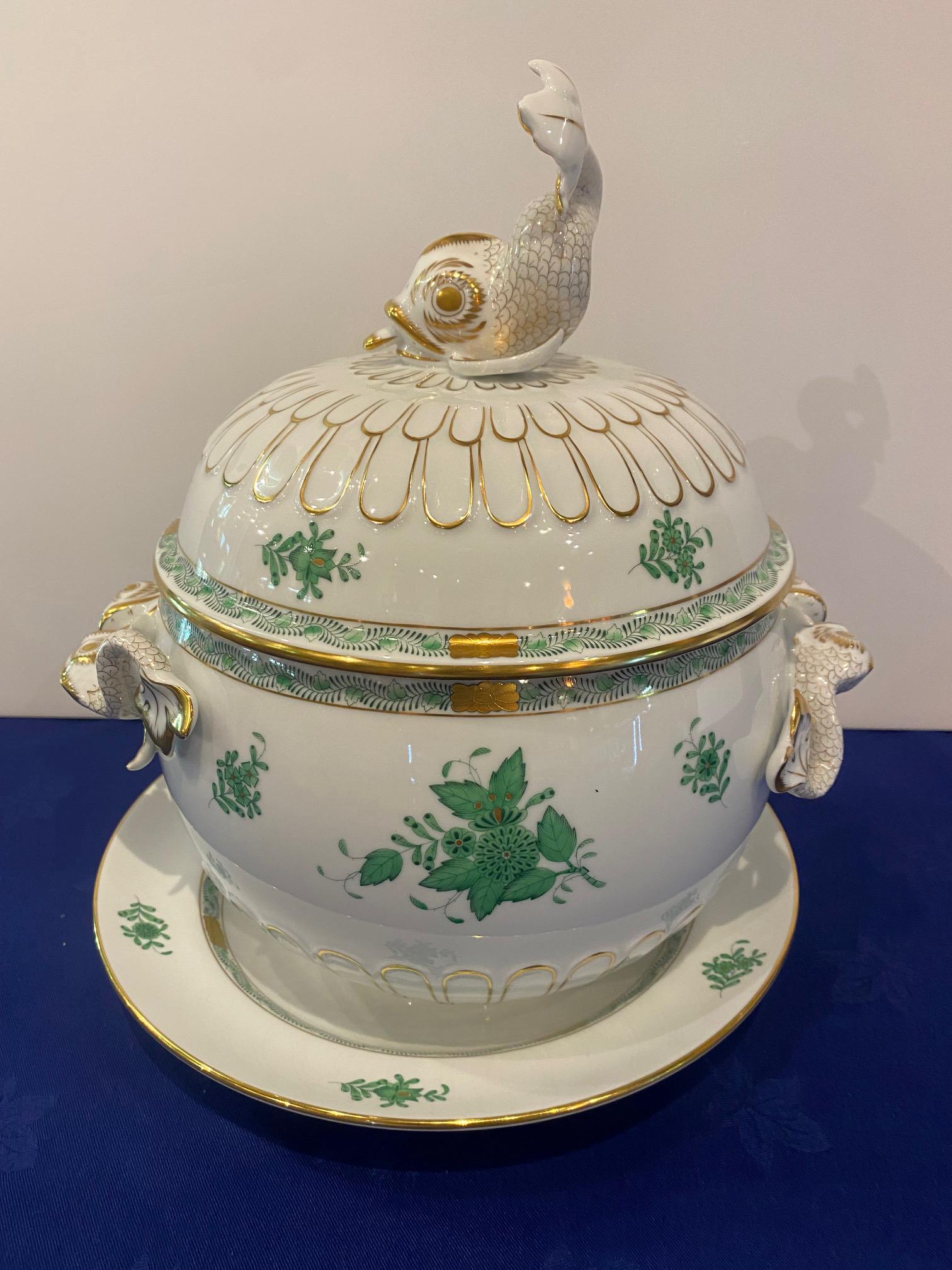 Herend Hungary Soup Tureen Chinese Bouquet Dolphin (1 of 8)