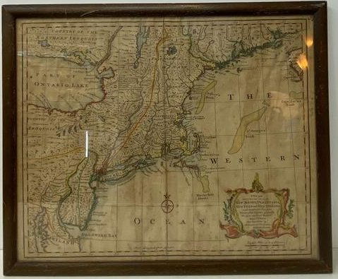 Emanuel Bowen Map Usa Eastern Seaboard 1740s New York